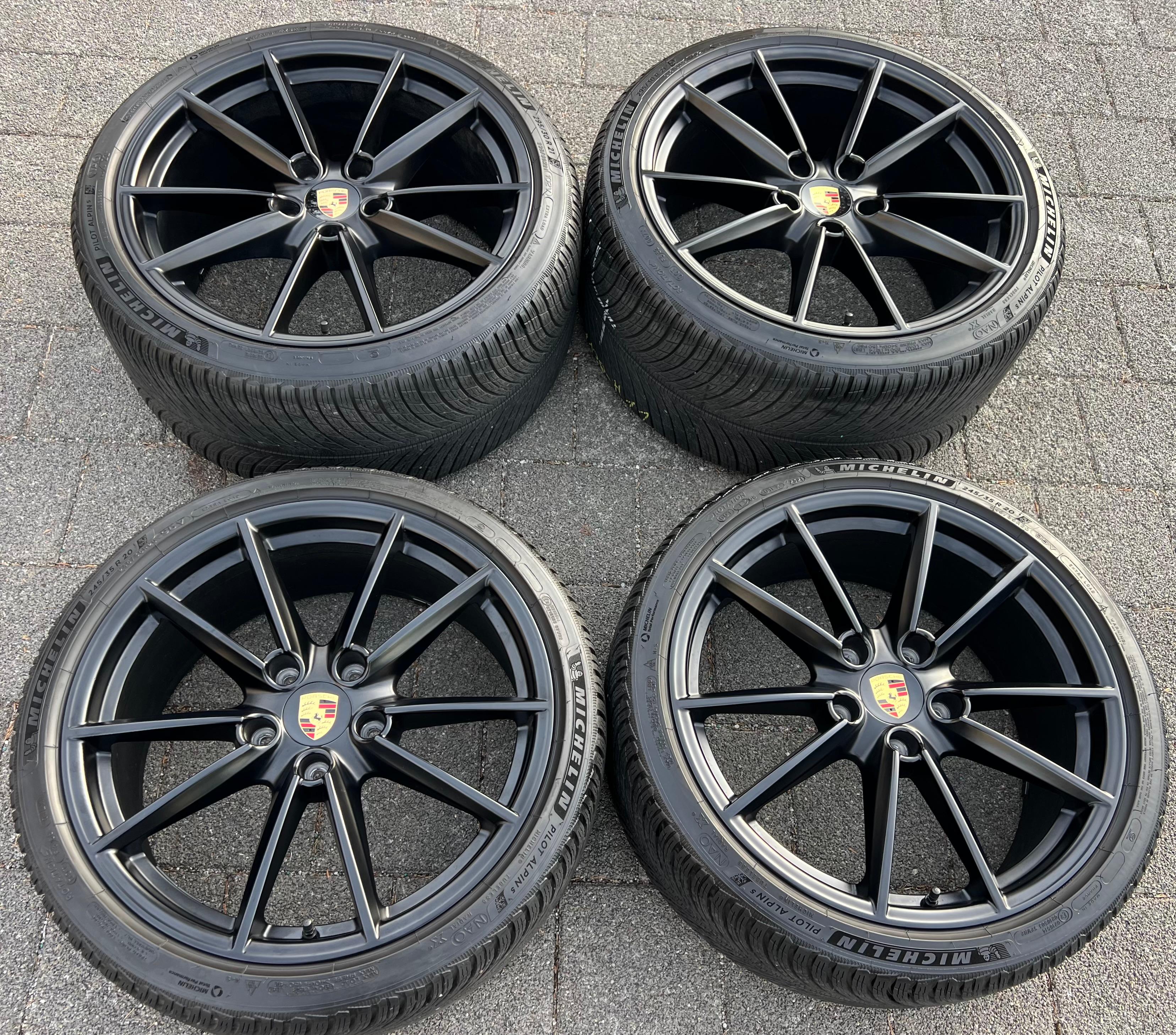 4 ORIGINAL 20" 21" ALU WINTERRÄDER PORSCHE 911 992 992601025C 992601025D SCHWARZ RDKS