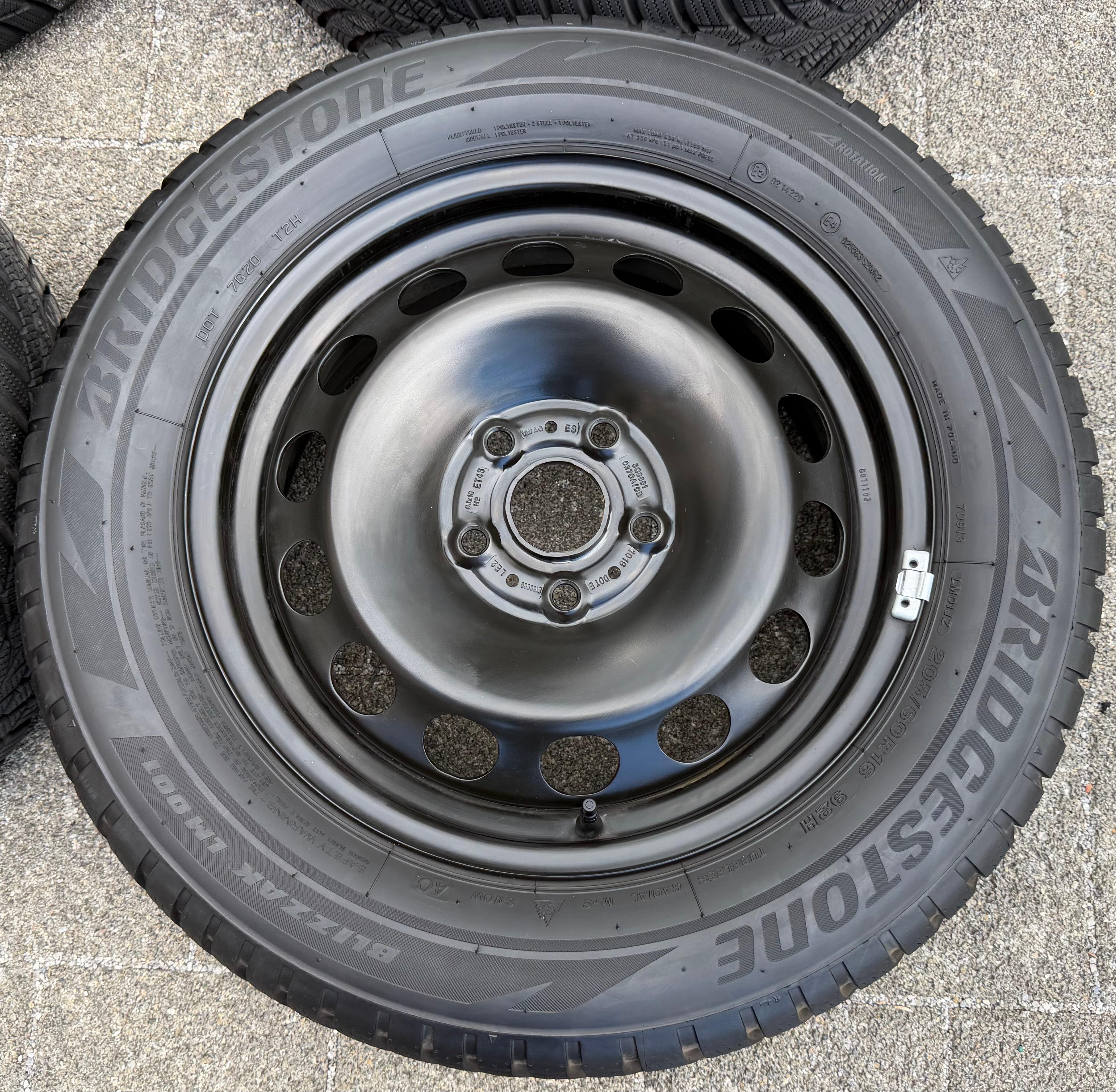 4 Winterräder Audi Q2 GA VW T-Roc Skoda Karoq 205/60R16 92H Bridgestone 5Q0601027AM