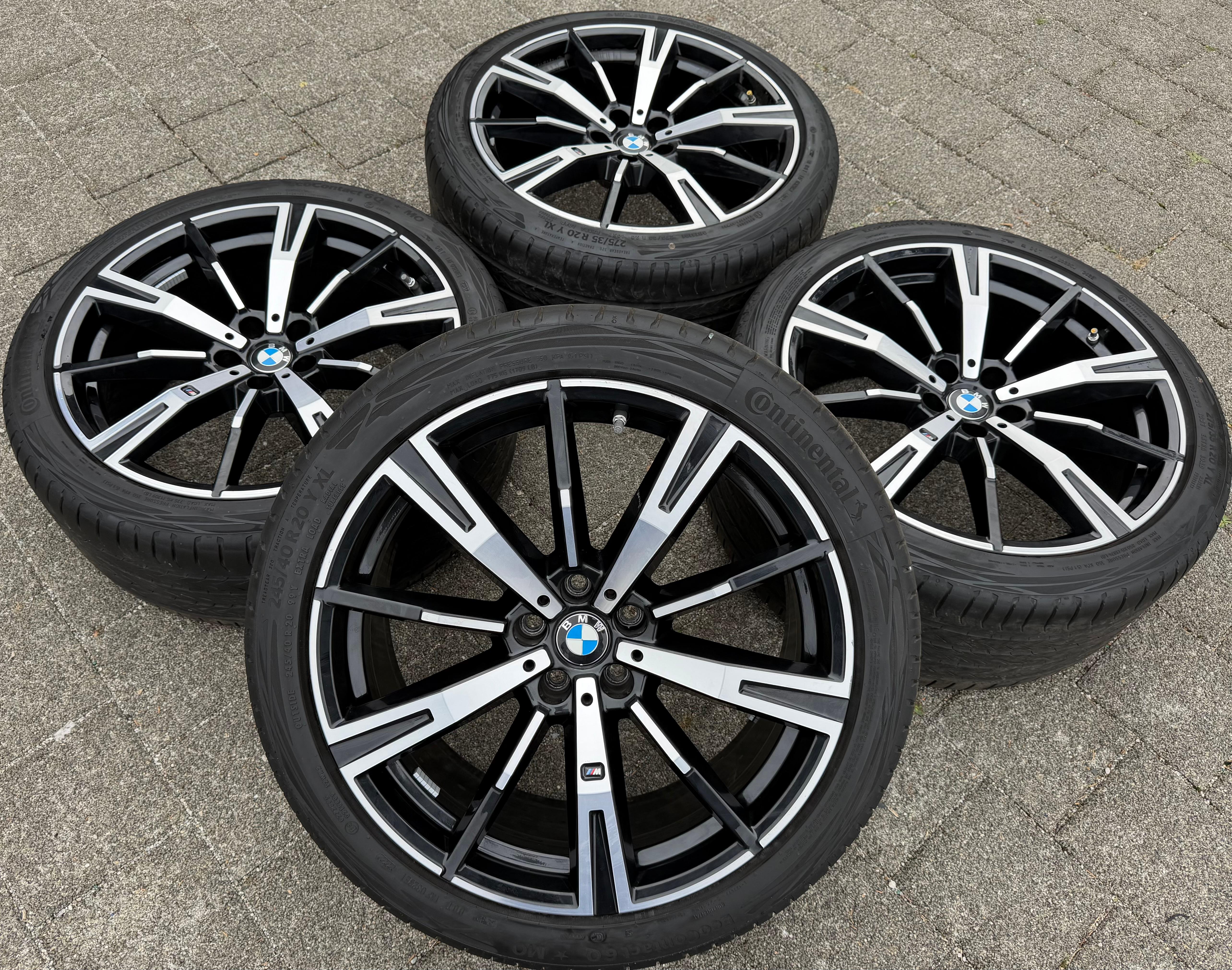 4 ruedas de verano originales de aleación de 20" para BMW i5 Serie 5 G60 G61, diseño M938, Continental, RDKS