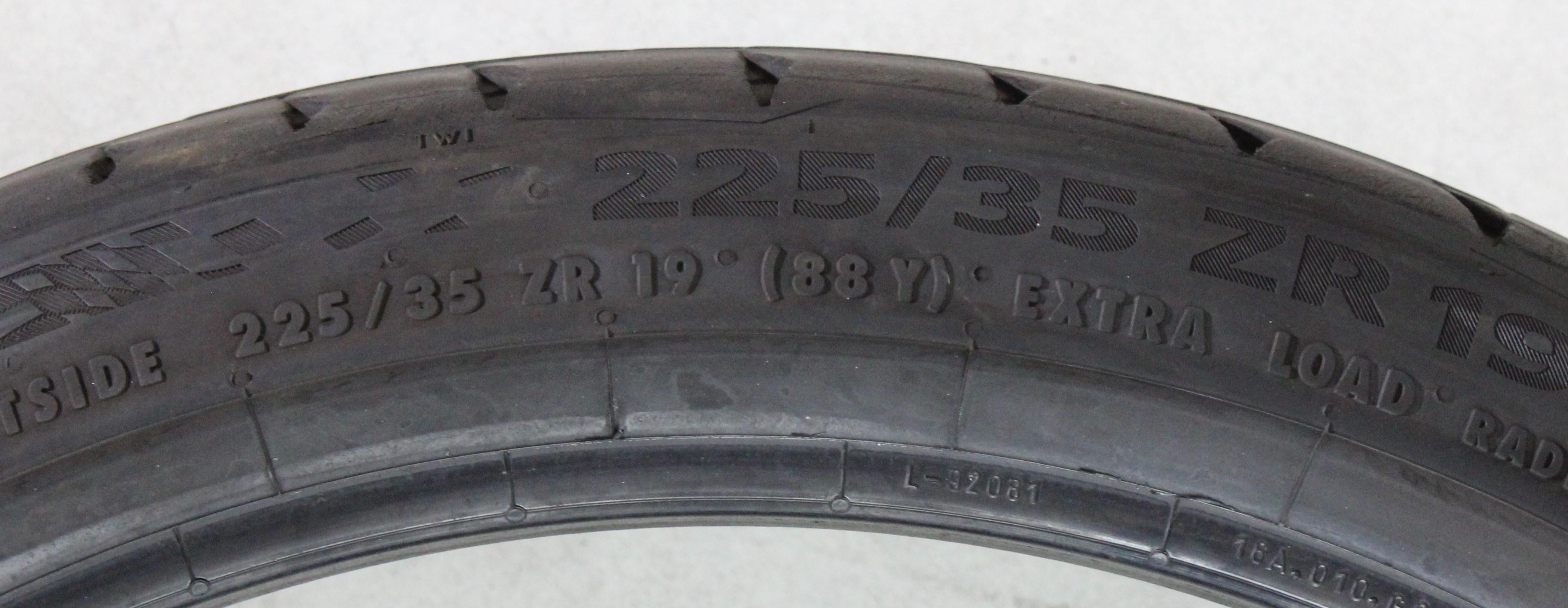 1 x 225/35R19 88Y Sommerreifen Continental Sport Contact 7 4-4,5mm 2022 XL