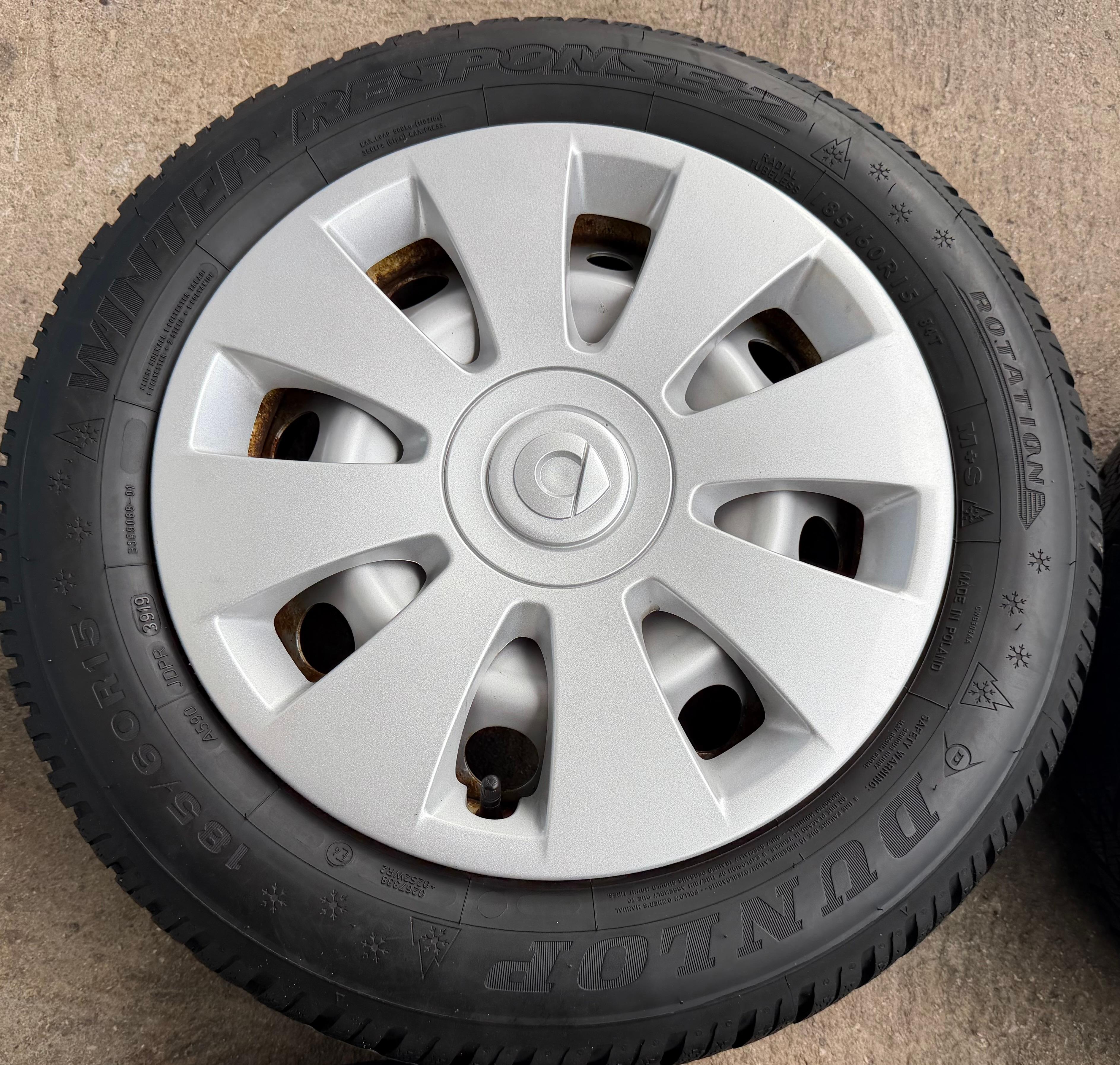 4 Original Winterräder Smart 453 165/65R15 81T 185/60R15 84T Dunlop RDKS