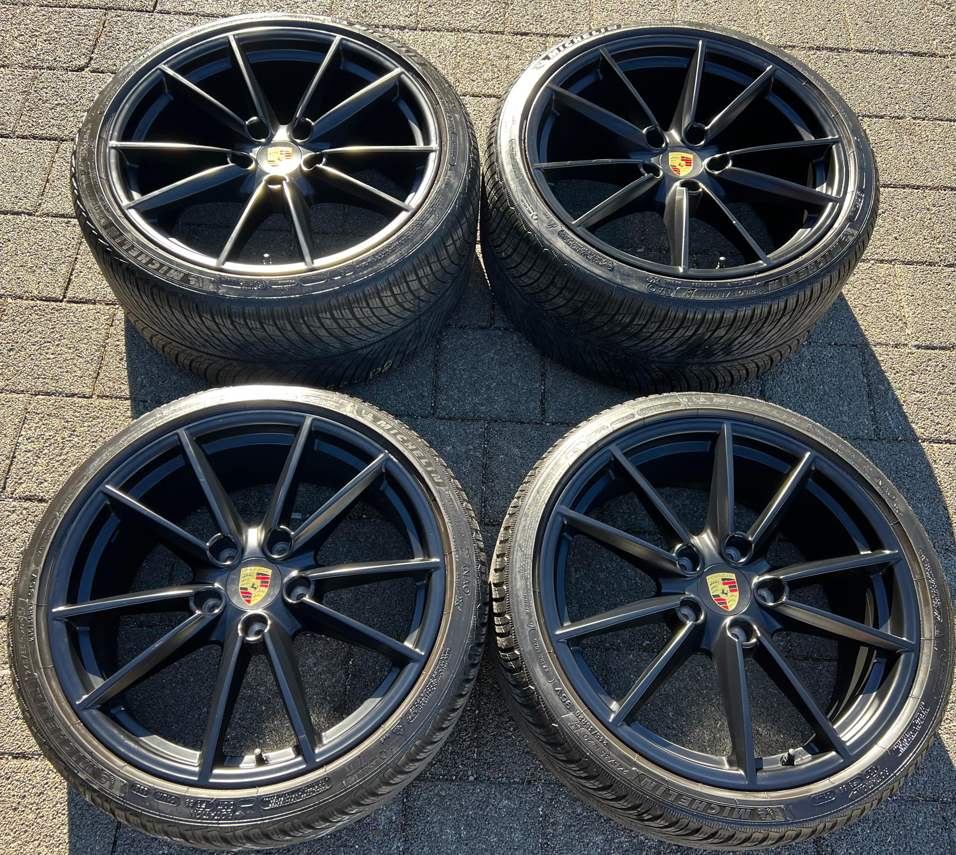 4 ORIGINAL 20" 21" ALU WINTERRÄDER PORSCHE 911 992 992601025C 992601025D SCHWARZ RDKS