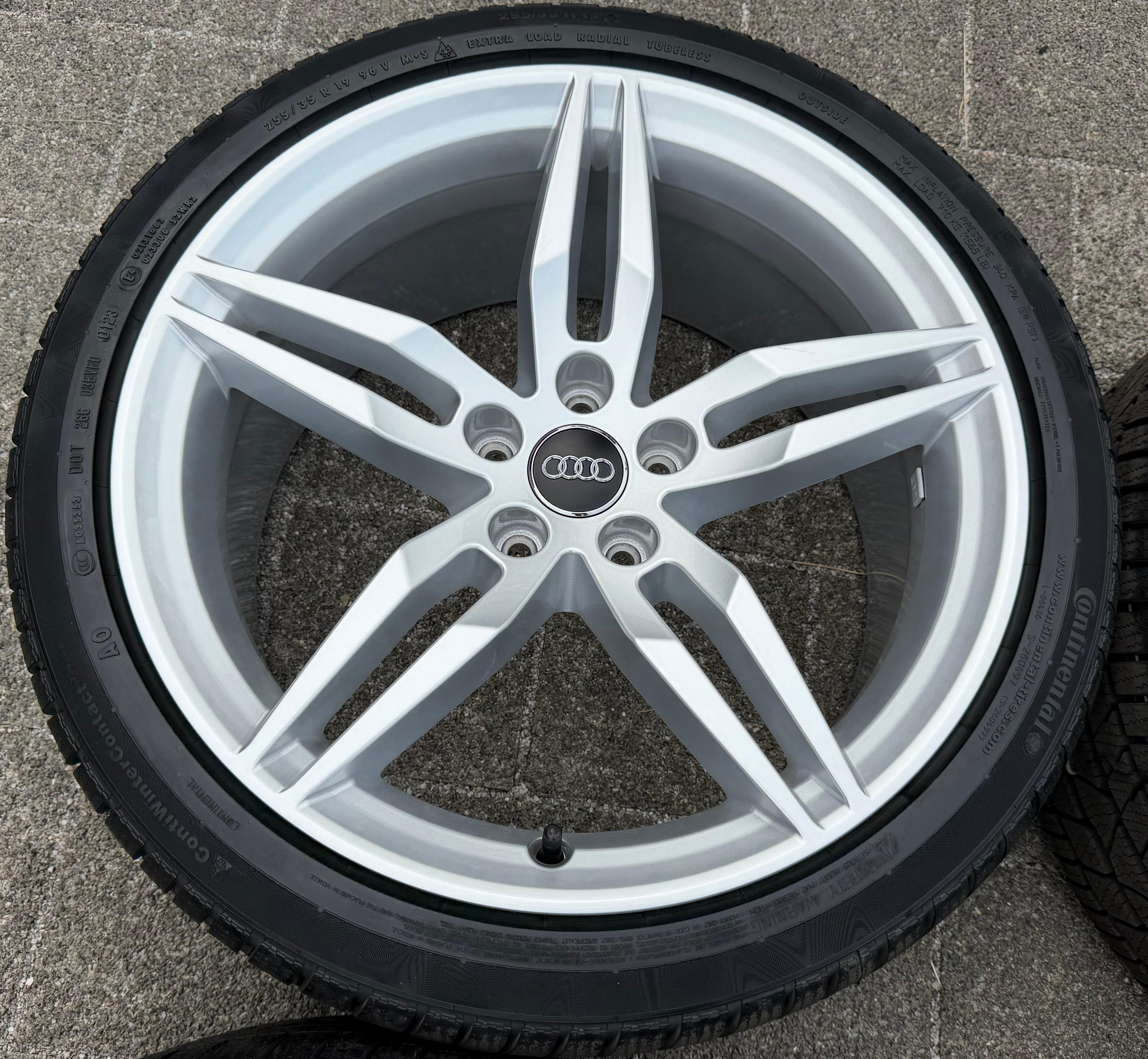 4 Original 19" Alu Winterräder Audi A5 S5 8W F5 8W0601025AM 255/35R19 96V Continental