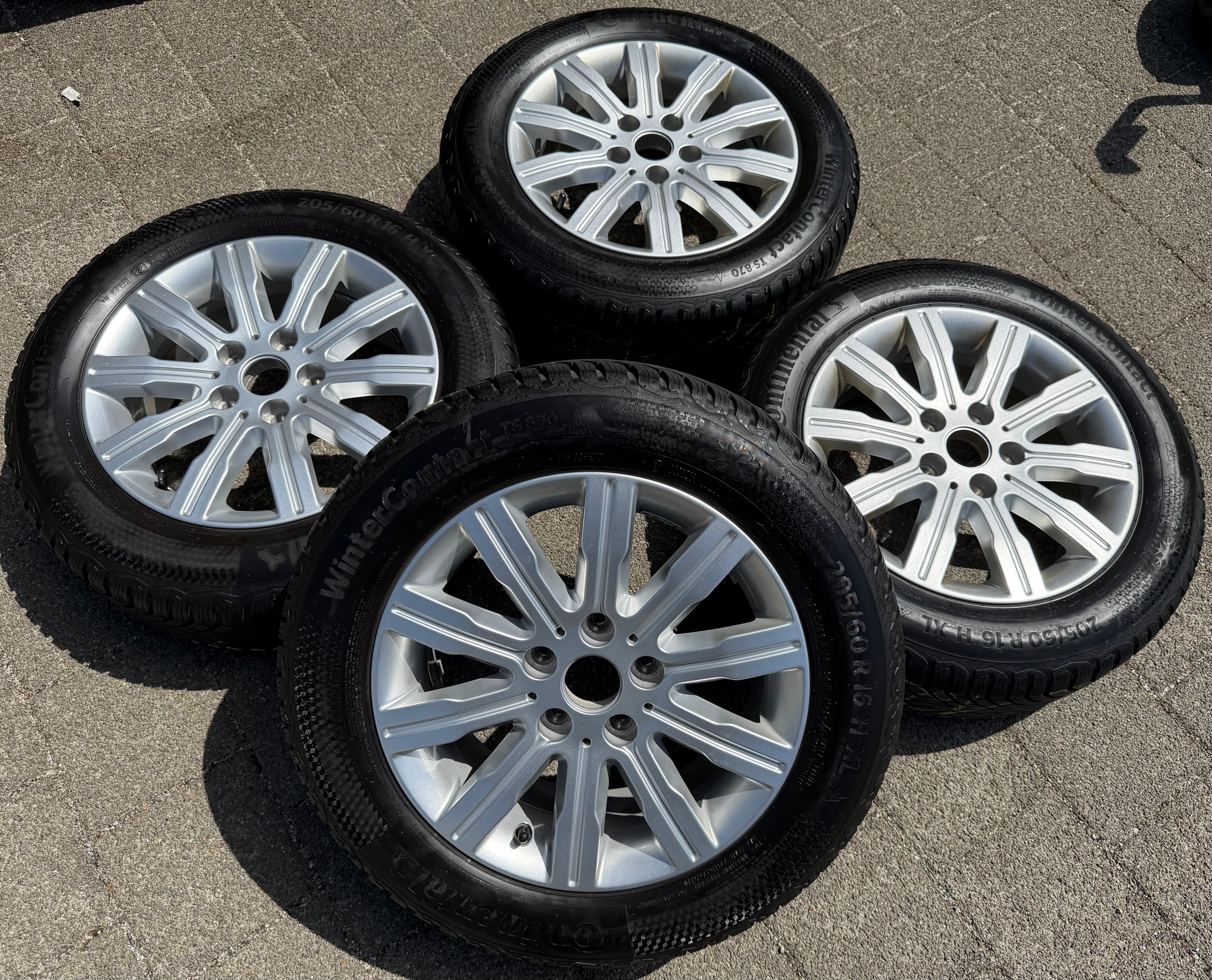 4 ORIGINELE ALUMINIUM WINTERWIELEN MERCEDES CITAN W420 403002263R 205/60R16 96H CONTI