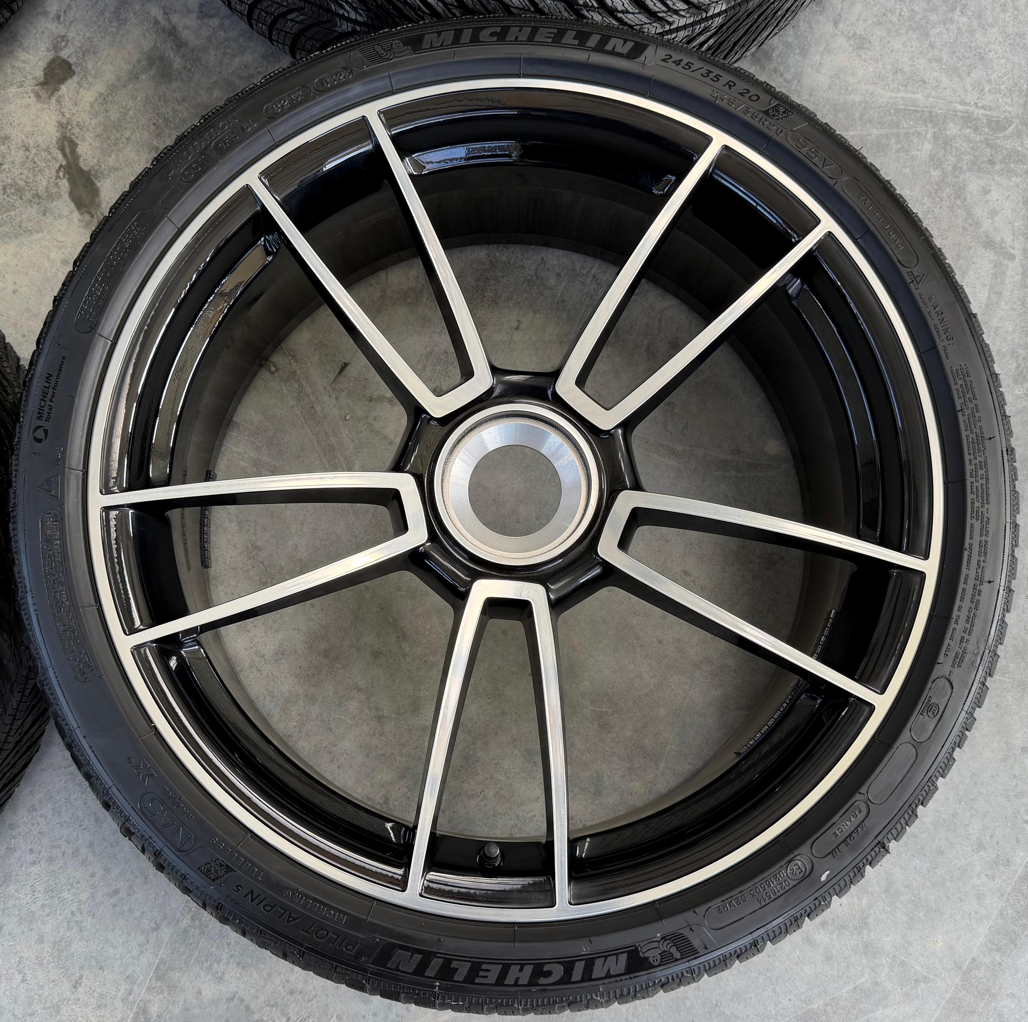 4 Original 20" 21" Alu Winterräder Porsche 911 992 Turbo S 992601025AB 992601025AC Zentralverschluss NEU