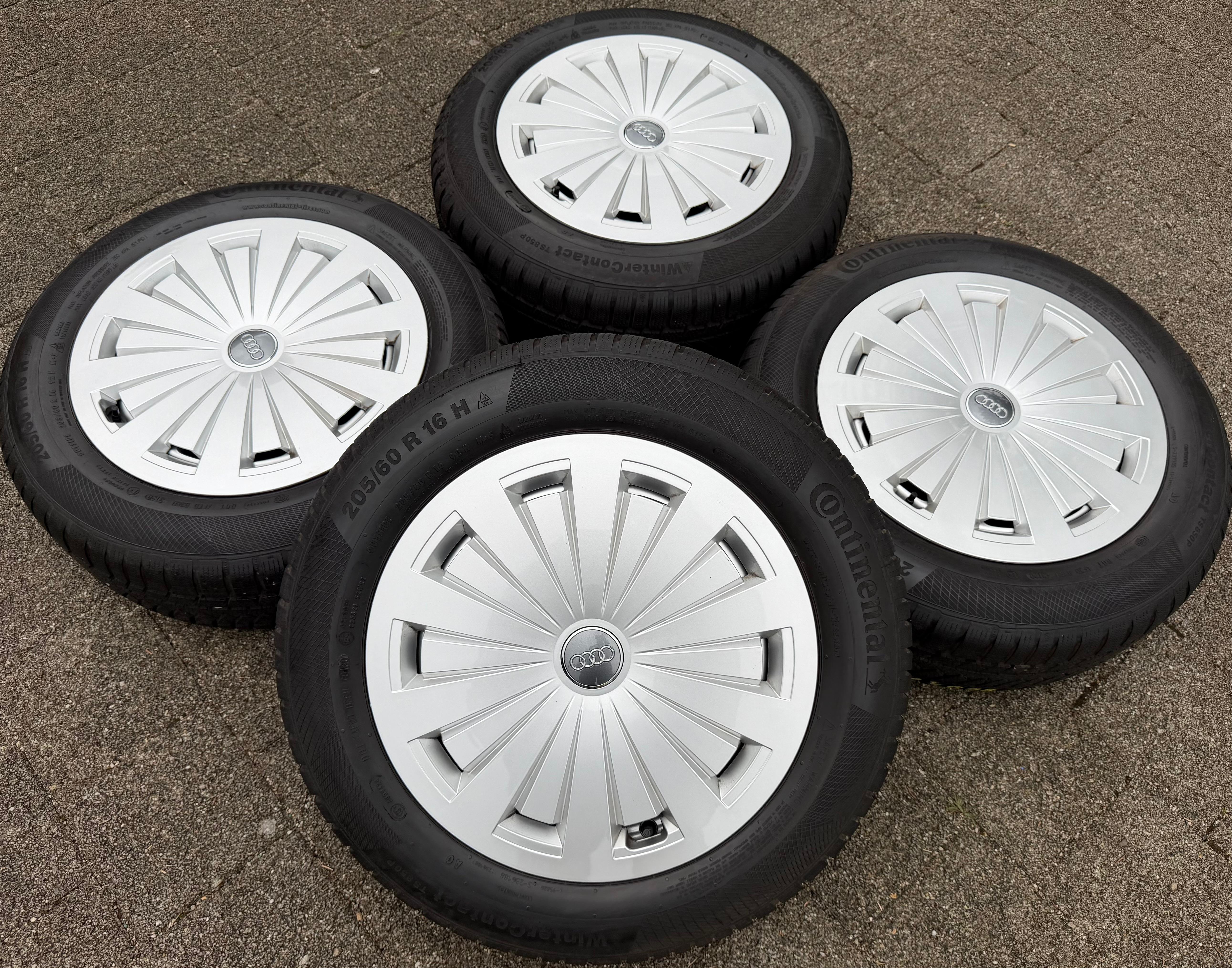 4 Original Alu Winterräder Audi A4 B9 8W 205/60R16 92H 8W0601025 Continental