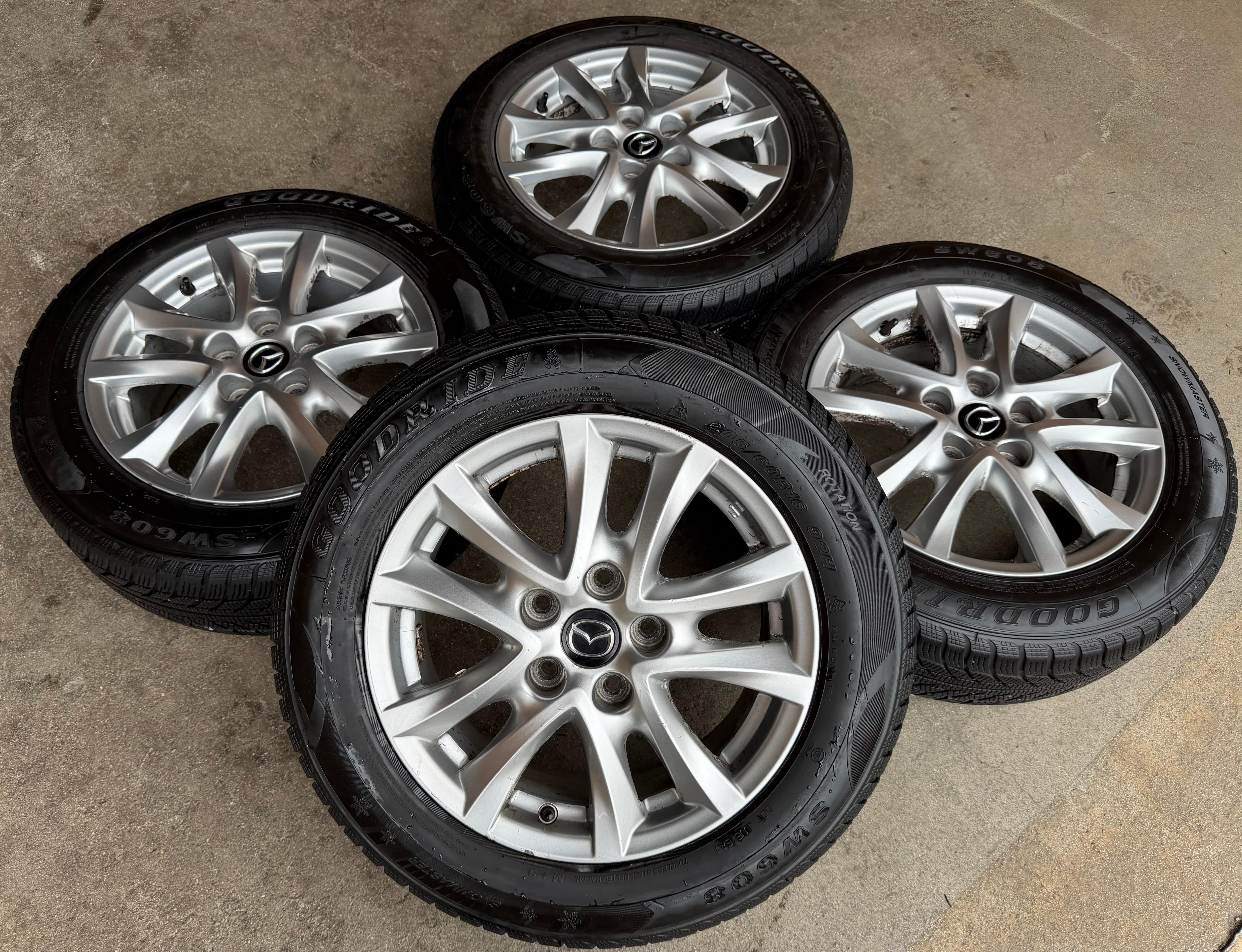4 RUOTE IN ALLUMINIO ORIGINALI DA INVERNO PER MAZDA 3 BM 205/60R16 92H PNEUMATICI DA INVERNO CON SPEDIZIONE GRATUITA