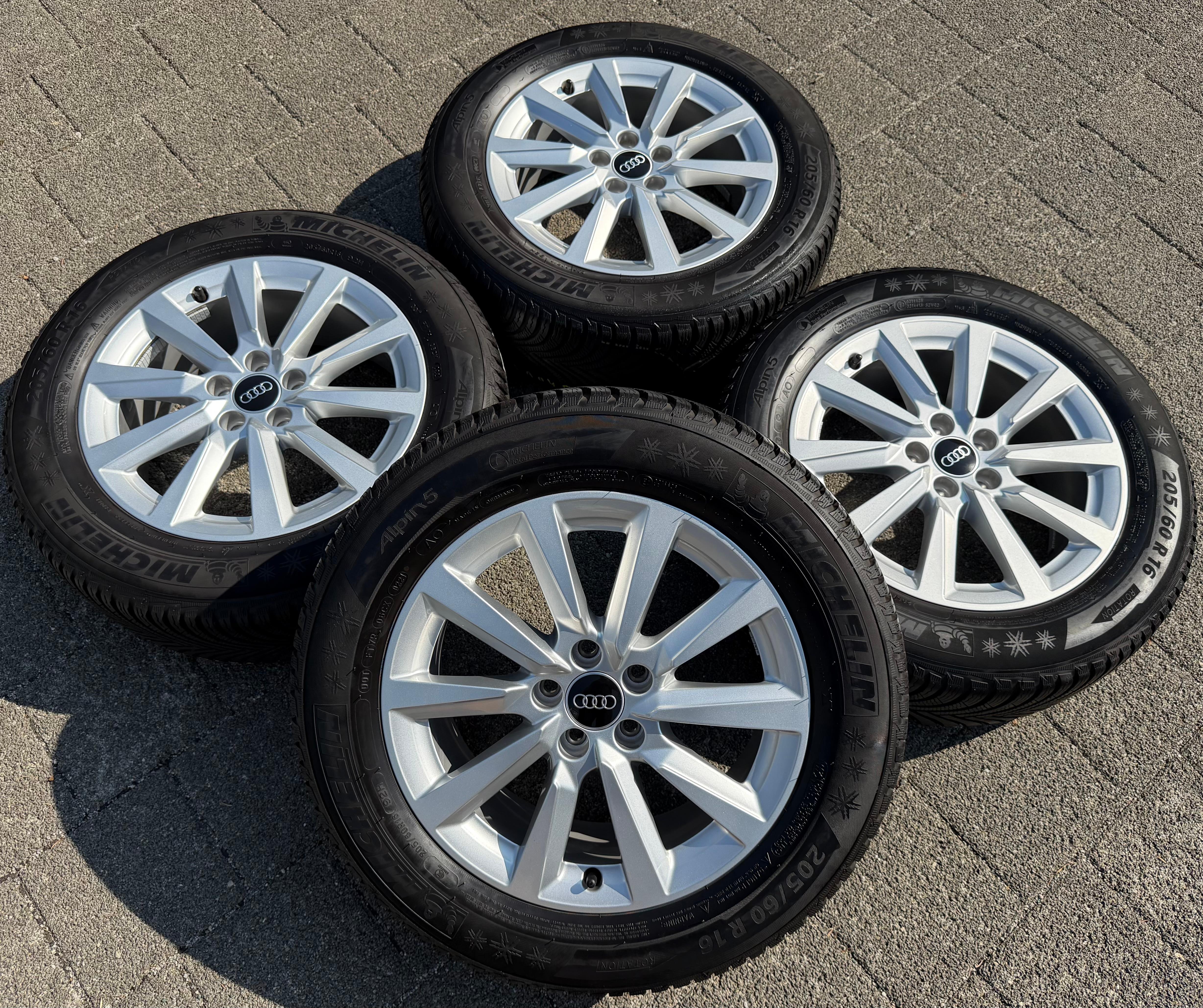 4 Original Alu Winterräder Audi A1 GB GBH 82A601025C 205/60R16 92H 2021 Michelin