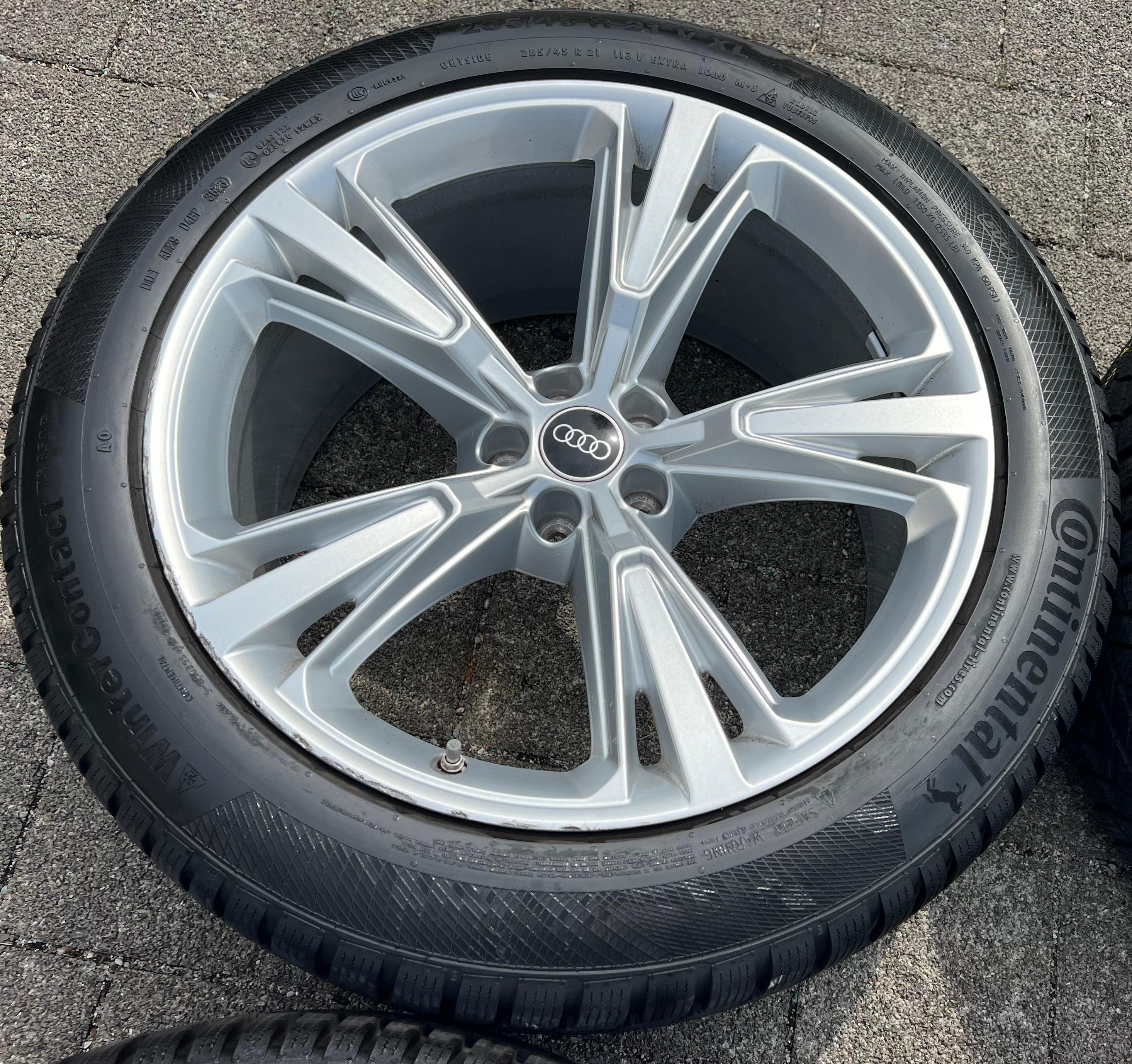 4 ORIGINAL 21" ALU WINTERRÄDER AUDI Q8 SQ8 4M 4M8601025H 285/45R21 113V CONTINENTAL FREIHAUS