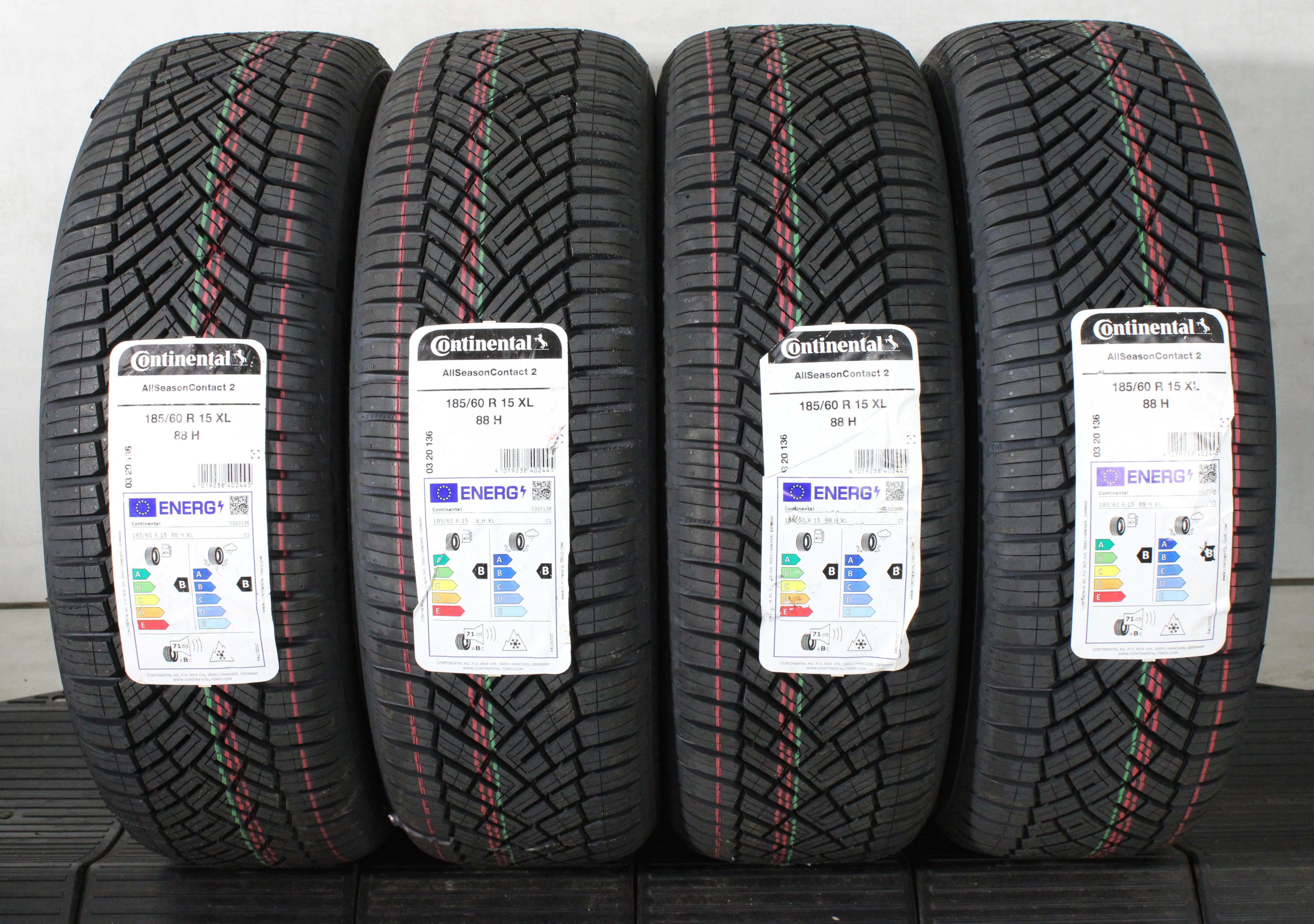 4 x 185/60R15 88H Ganzjahresreifen Continental AllSeason Contact 2 2025