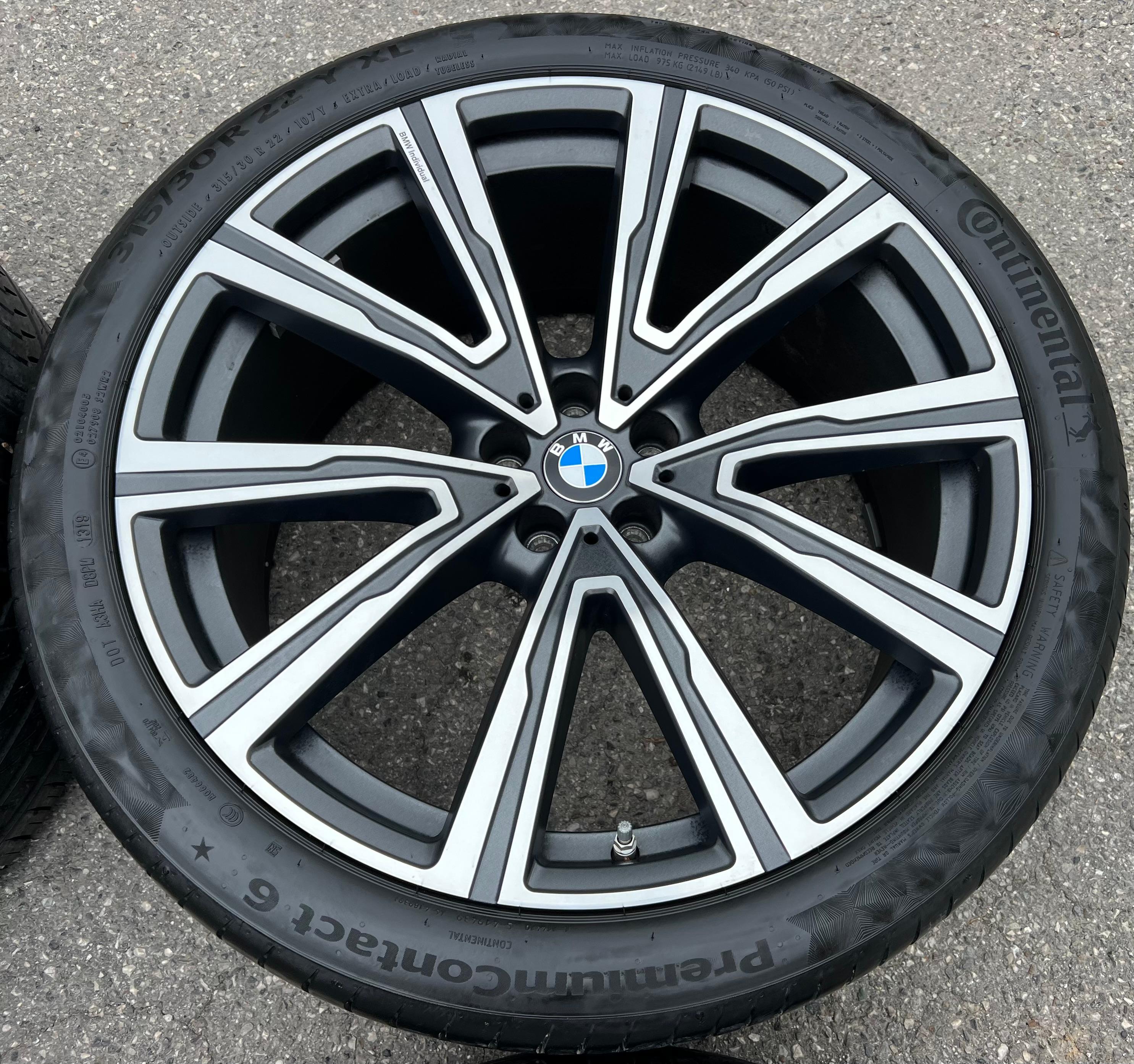 4 RUOTE ESTIVE ORIGINALI 22 ALU BMW X5 G05 X6 G06 STYLING 746i 8072000 8072001 RDK