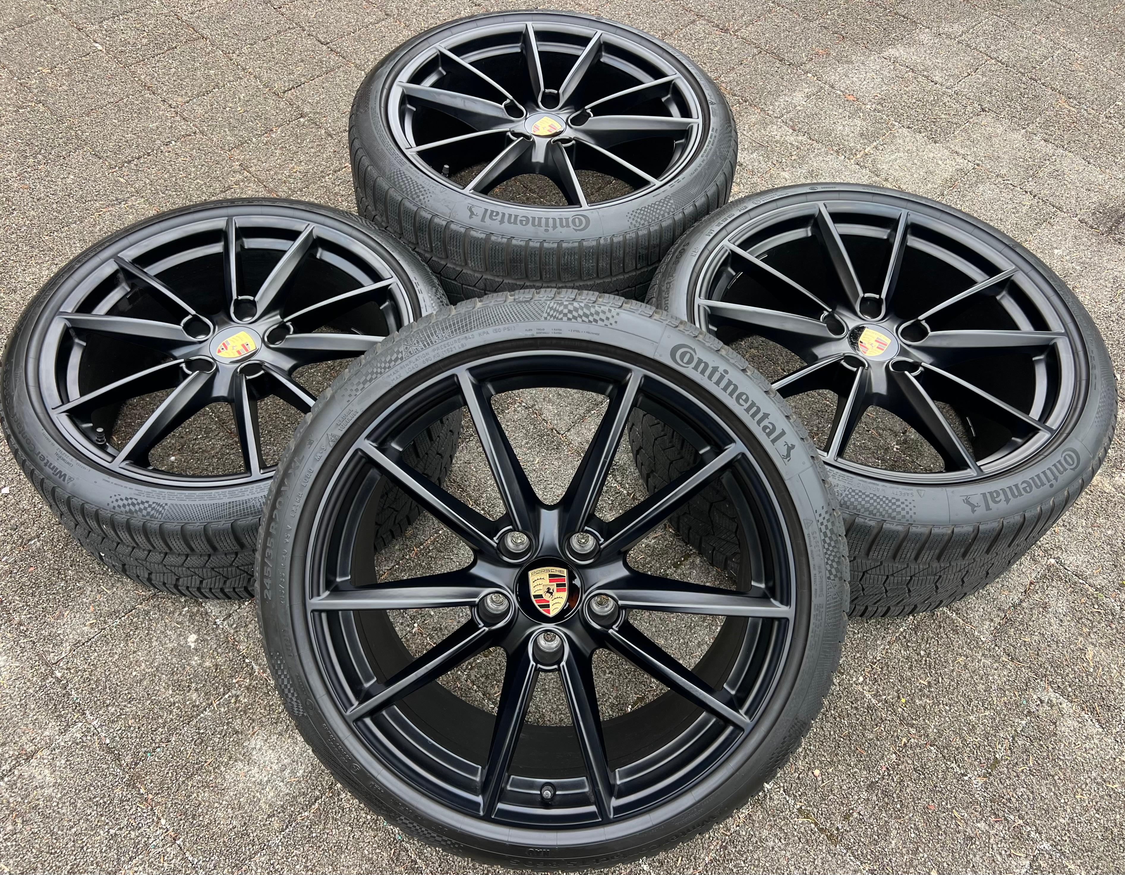 4 ORIGINAL 20" 21" ALU WINTERRÄDER PORSCHE 911 992 992601025C 992601025D SCHWARZ RDKS