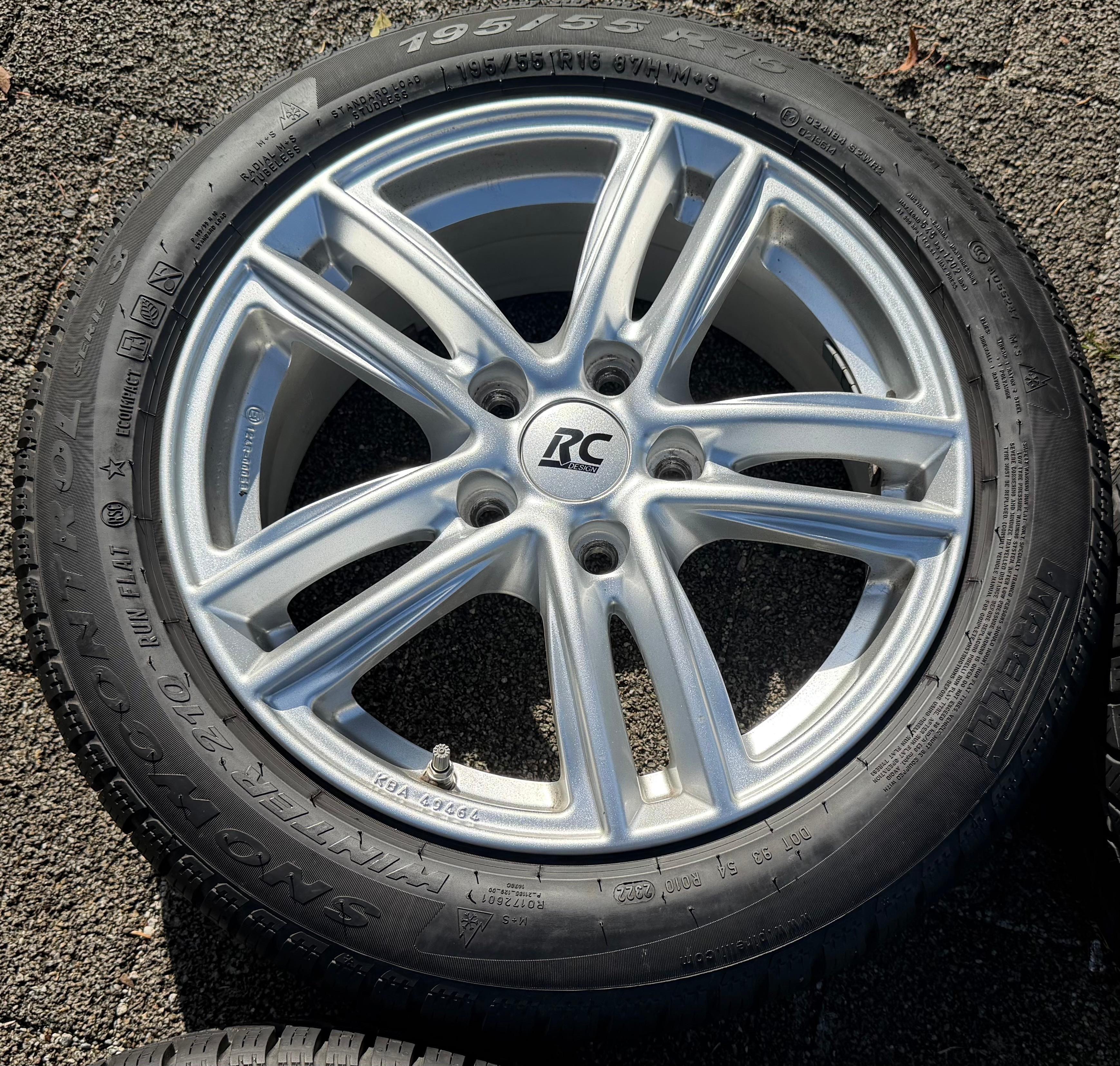 4 Alu Winterräder Mini Cooper F55 F56 F57 195/55R16 87H Pirelli Runflat 2022 RDKS