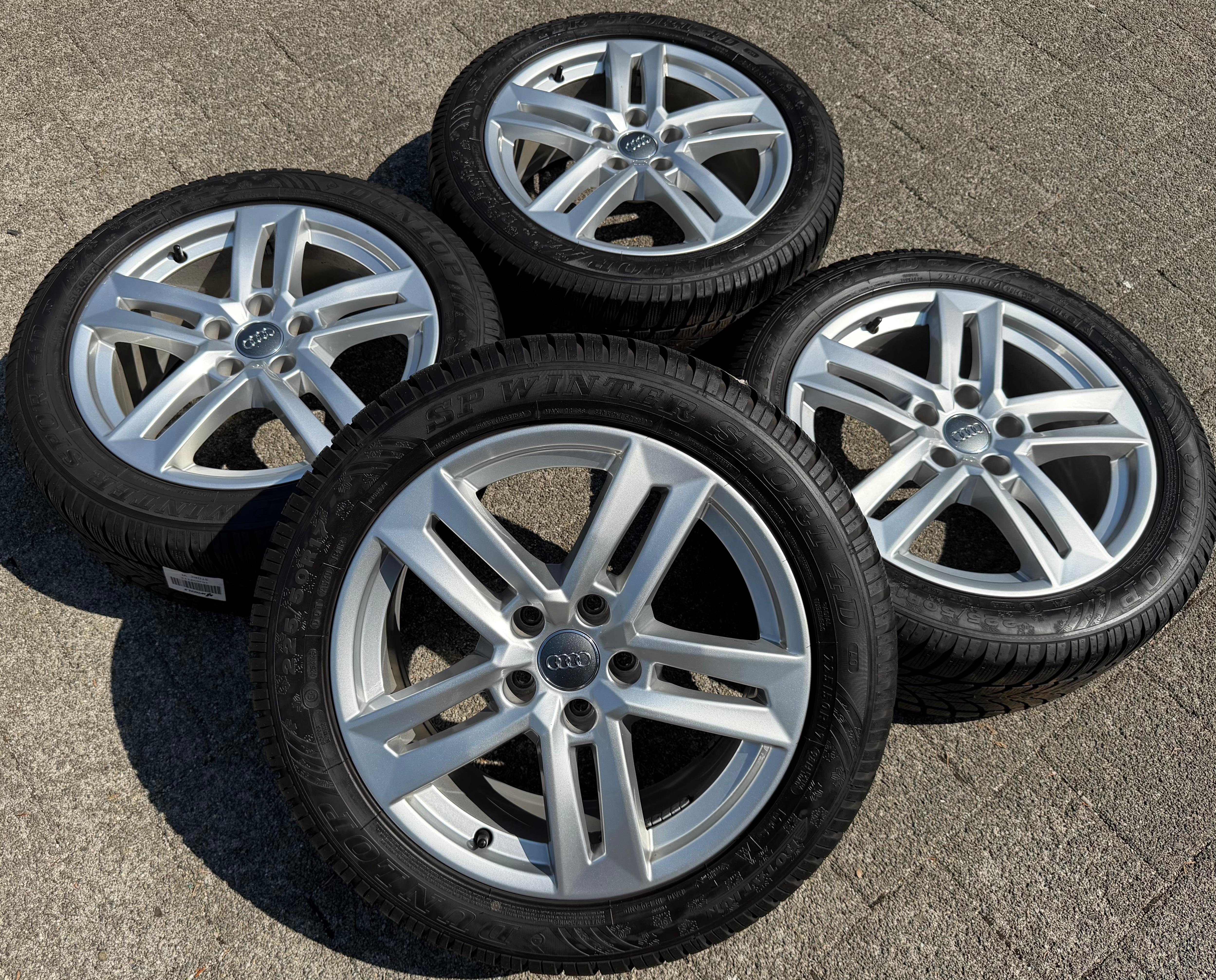 4 Original 17" Alu Winterräder Audi A4 B9 8W 8W0601025P 225/50R17 98H Dunlop