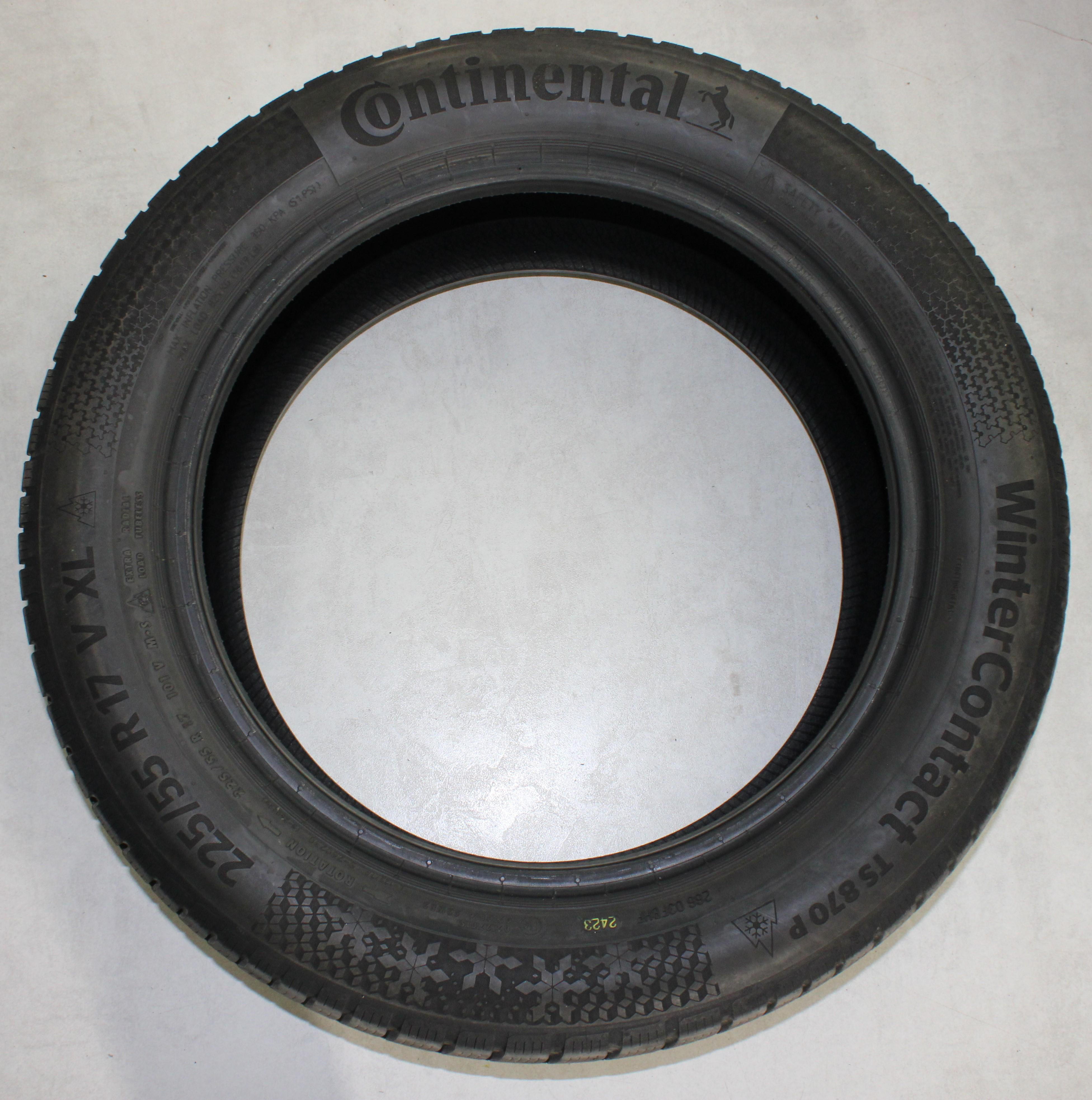 4 x 225/55R17 101V Winterreifen Continental Winter Contact TS870P 2x5,5-6mm/2x6-6,5mm 2023 XL