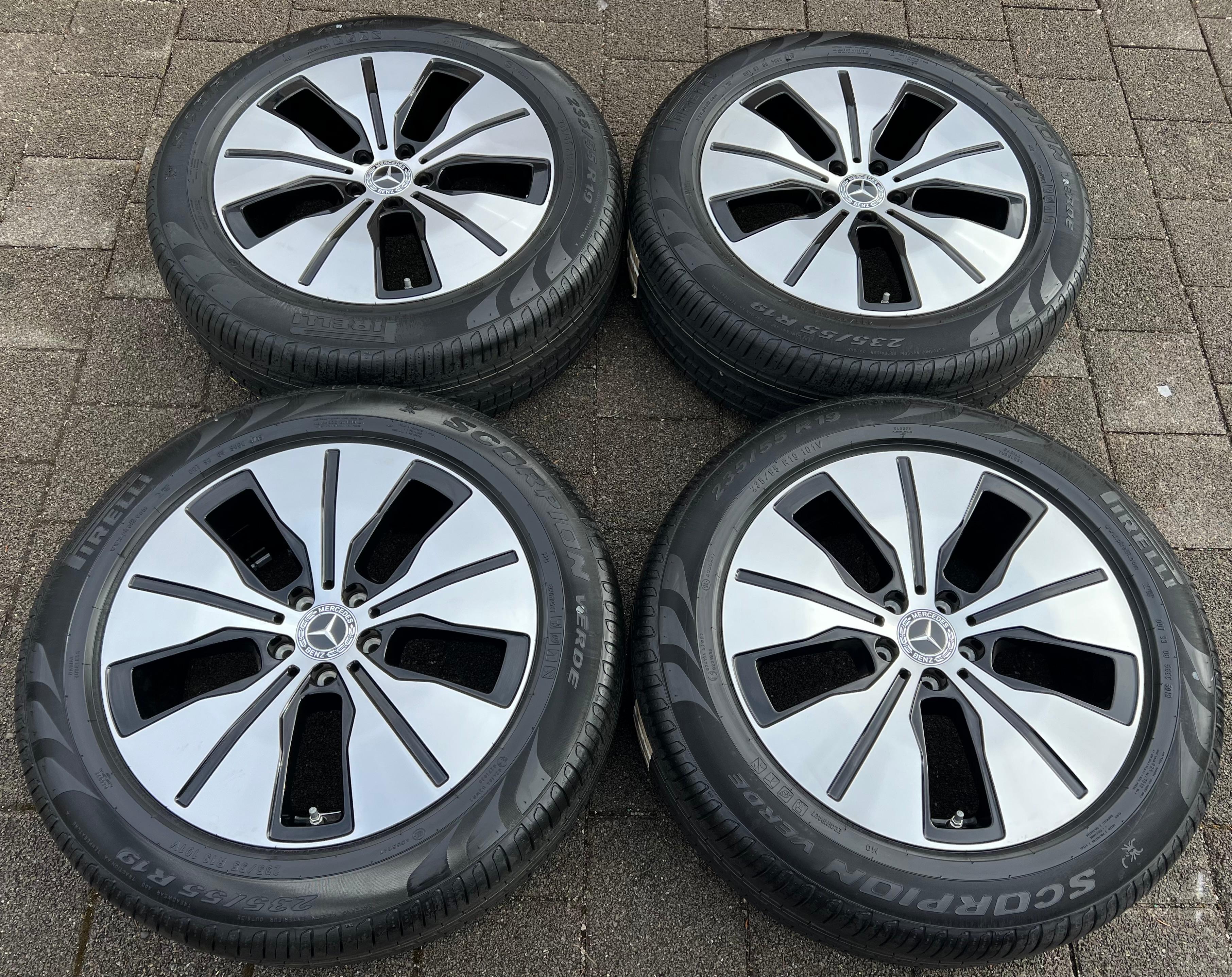 4 ORIGINAL 19" ALU SOMMERRÄDER MERCEDES EQC N293 235/55R19 101V A2934011200 NEU