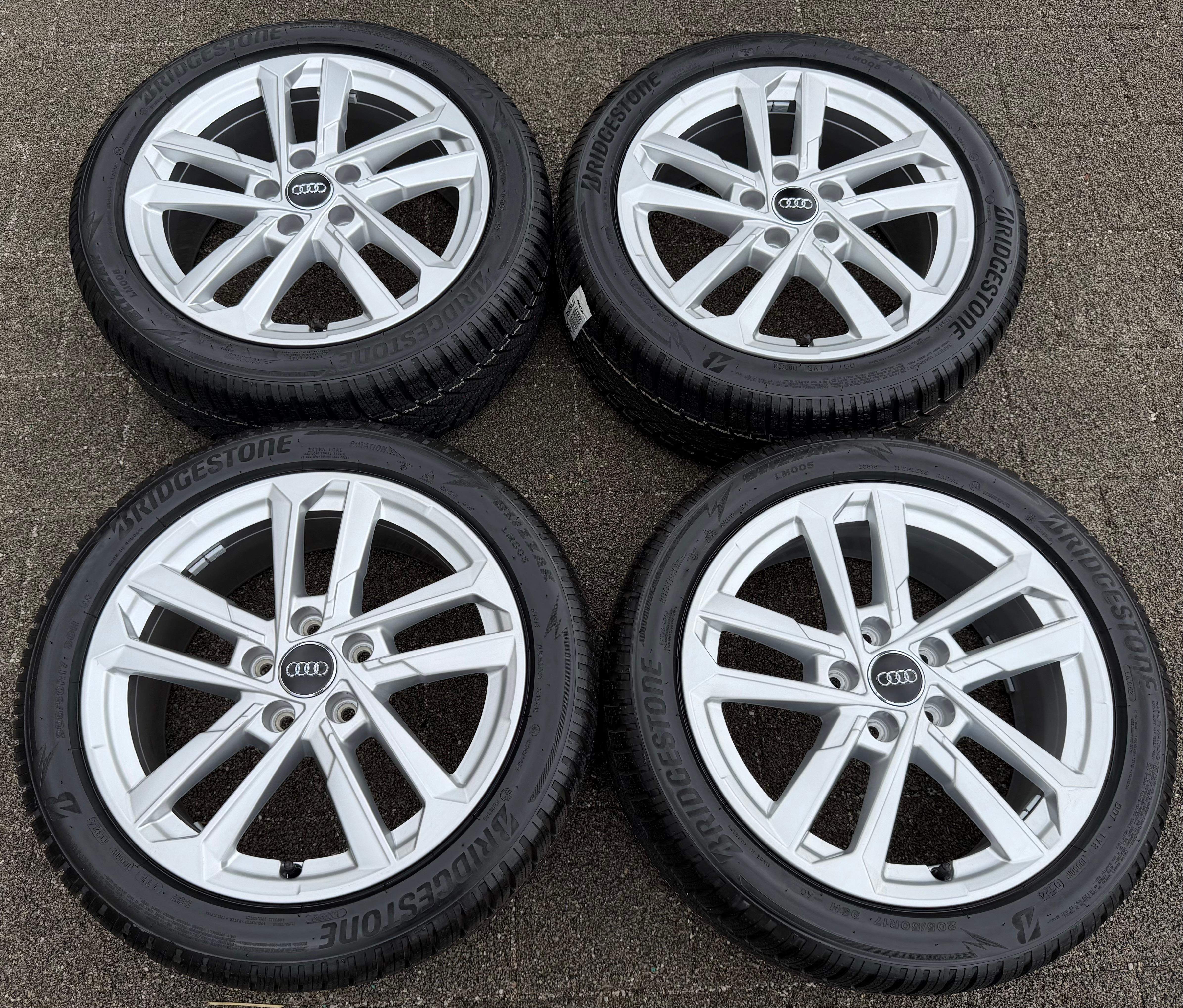 4 roues hiver complètes en alliage d’origine 17" Audi A3 S3 8Y 8Y0601025L 205/50R17 93H Bridgestone 2024 NEUVES