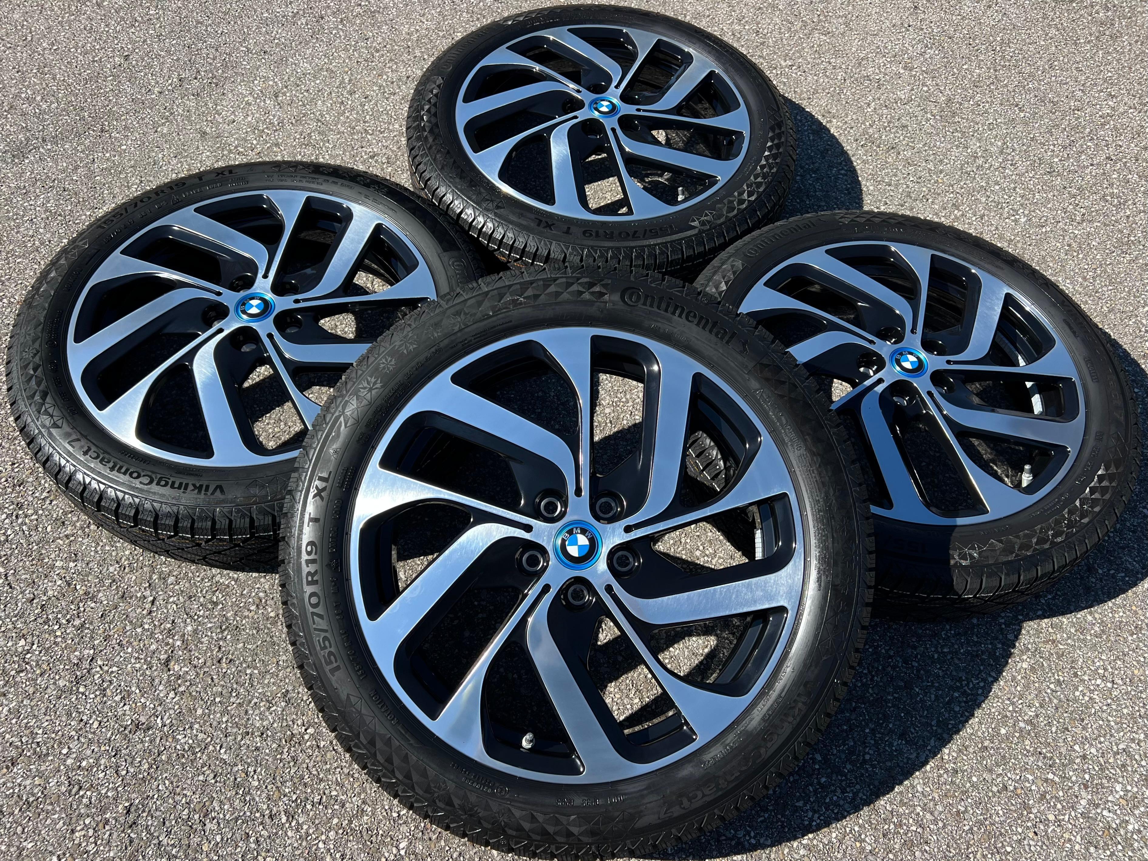 4 ORIGINAL 19" ALU WINTERRÄDER BMW i3 i3s 155/70R19 88T CONTINENTAL 6856894 STYLING 428 NEU RDKS FREIHAUS