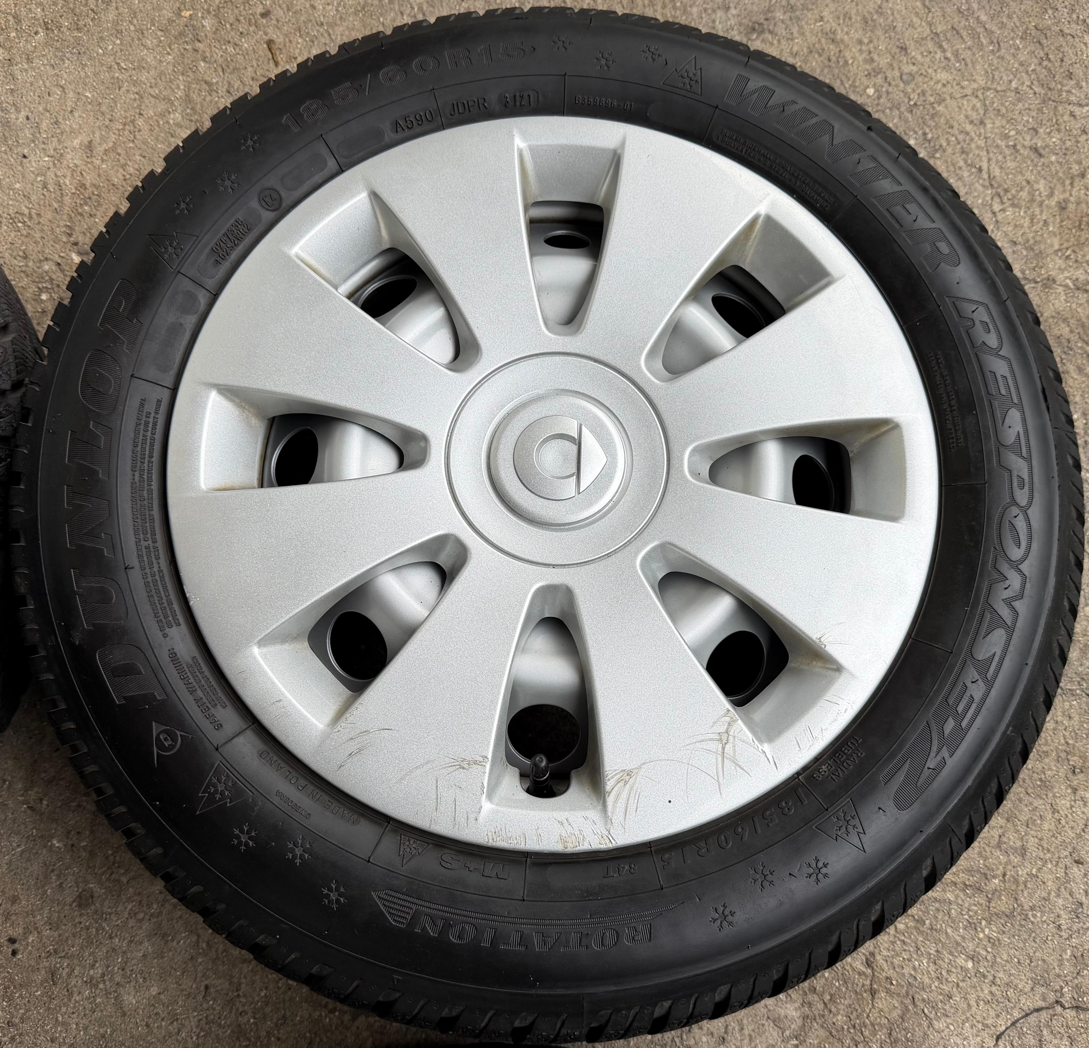 4 Original Winterräder Smart 453 165/65R15 81T 185/60R15 84T Dunlop RDKS 2021