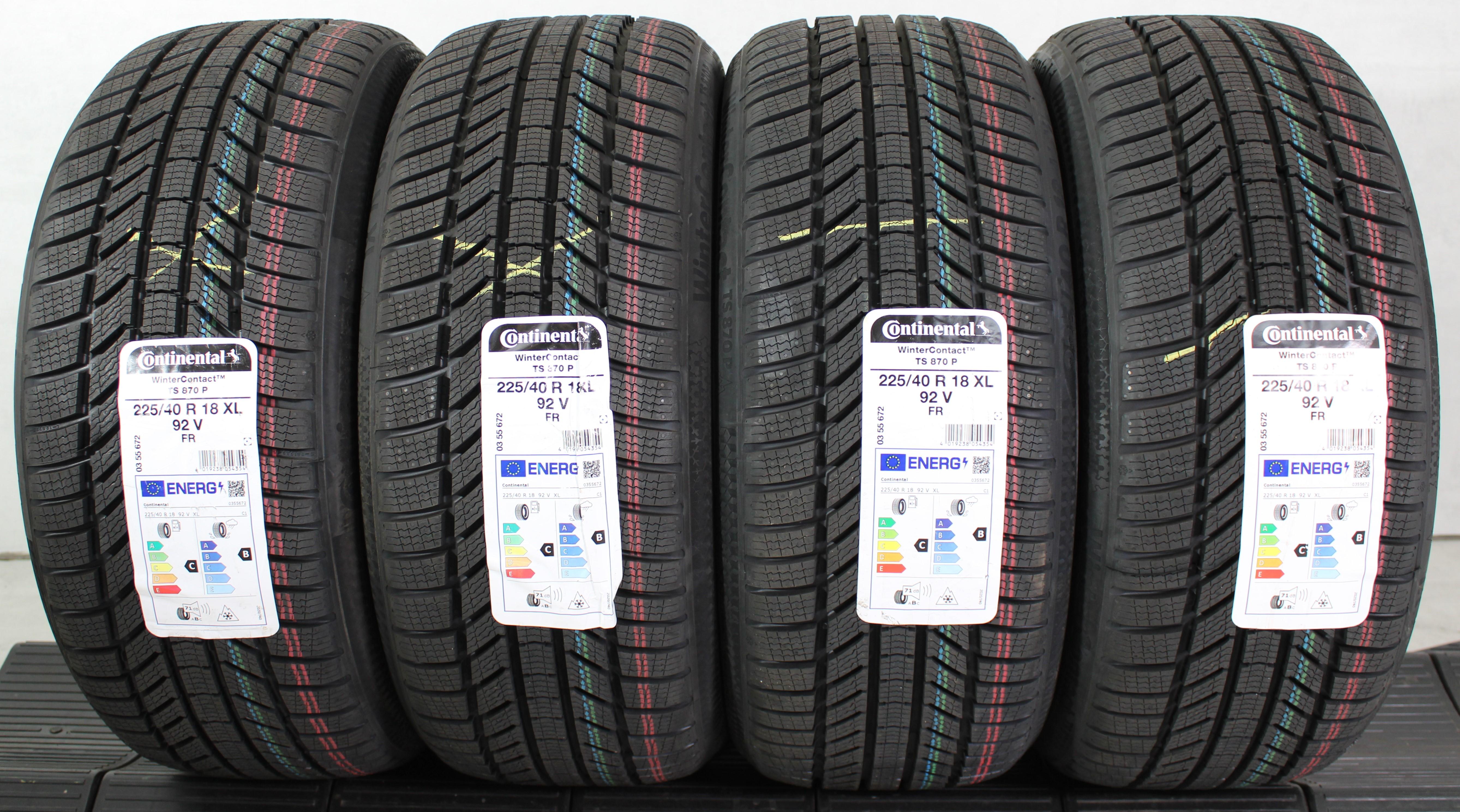 4 x 225/40R18 92V Winterreifen Continental Winter Contact TS870P 2023 XL NEU