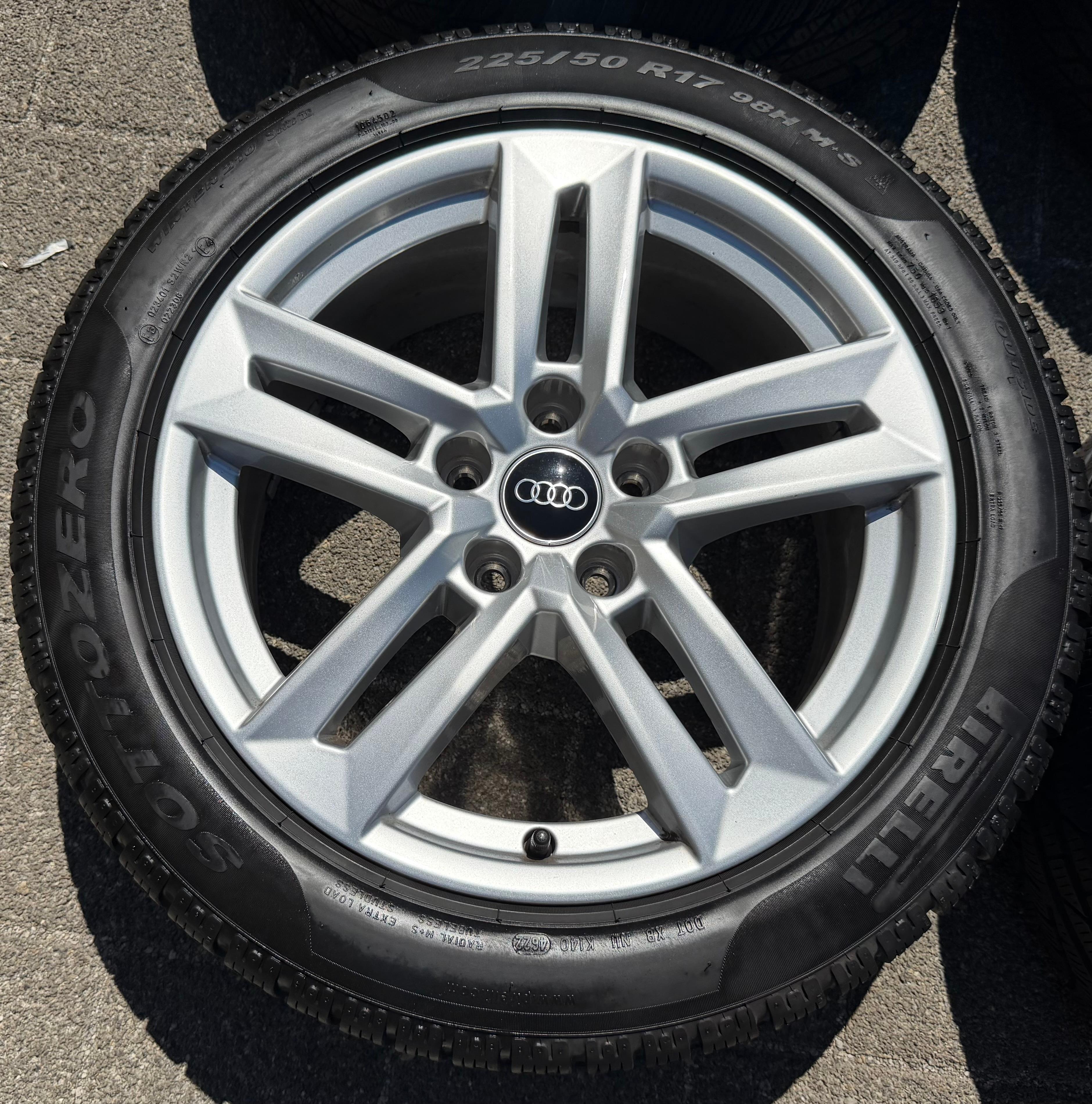 4 ruedas de invierno de aluminio originales de 17" para Audi A4 B9 8W 8W0601025P 225/50R17 98H neumáticos de invierno