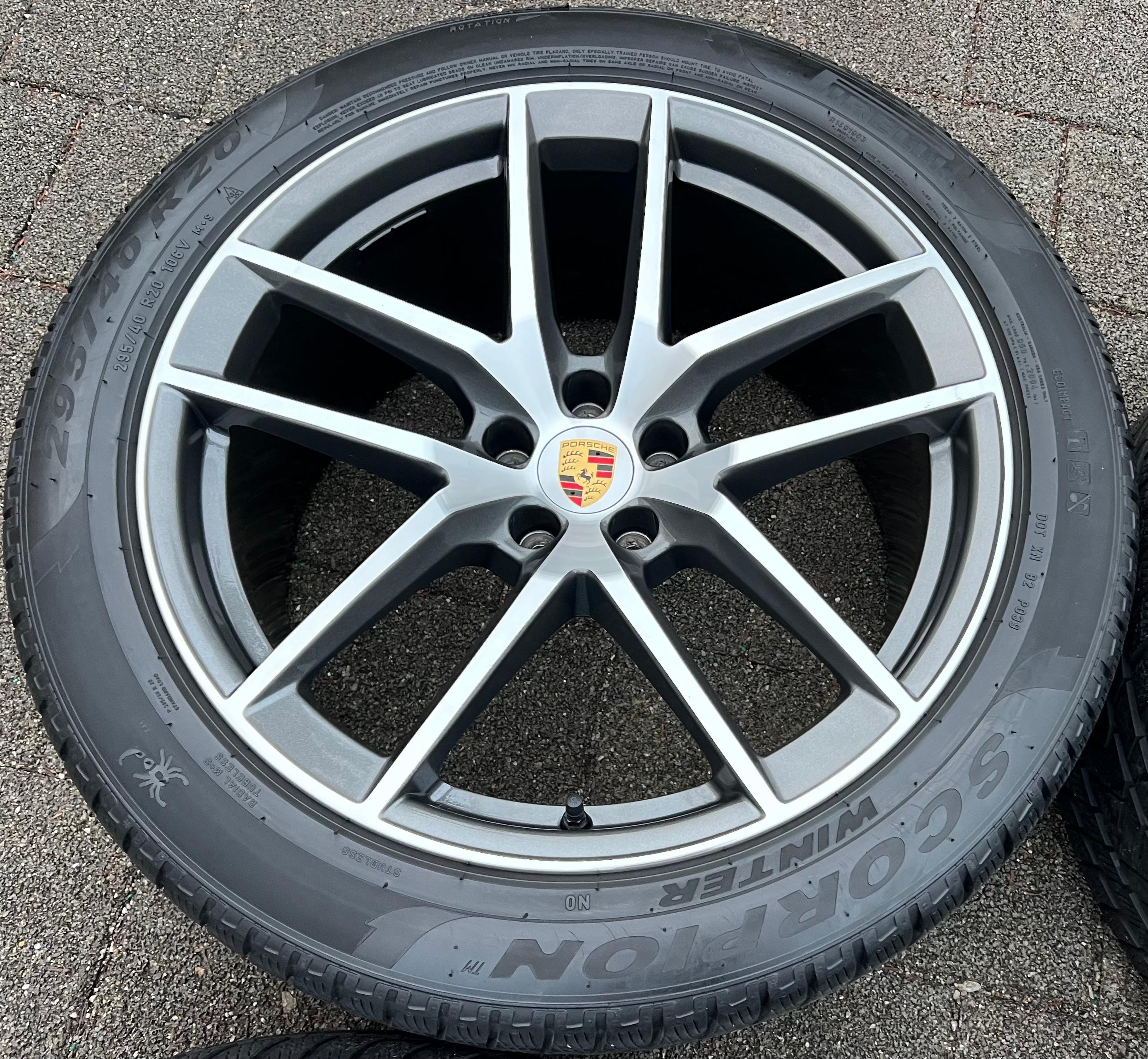 4 RUEDAS DE ALEACIÓN ORIGINALES DE 20" PARA INVIERNO PORSCHE MACAN 265/45R20 104V 295/40R20 106V TPMS