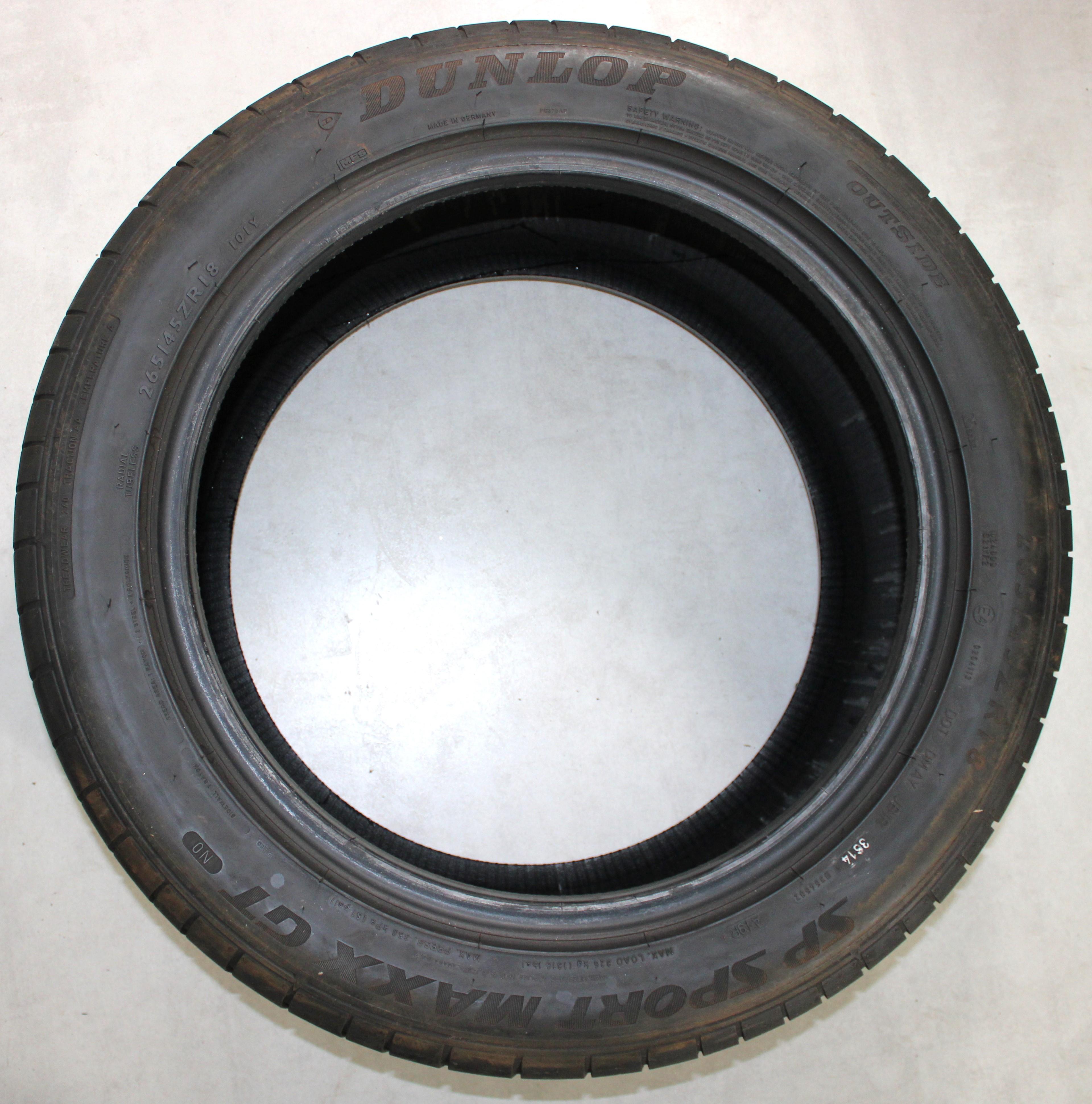 2 x 265/45R18 101Y Sommerreifen Dunlop SP Sport Maxx GT 5-5,5mm 2014 N0