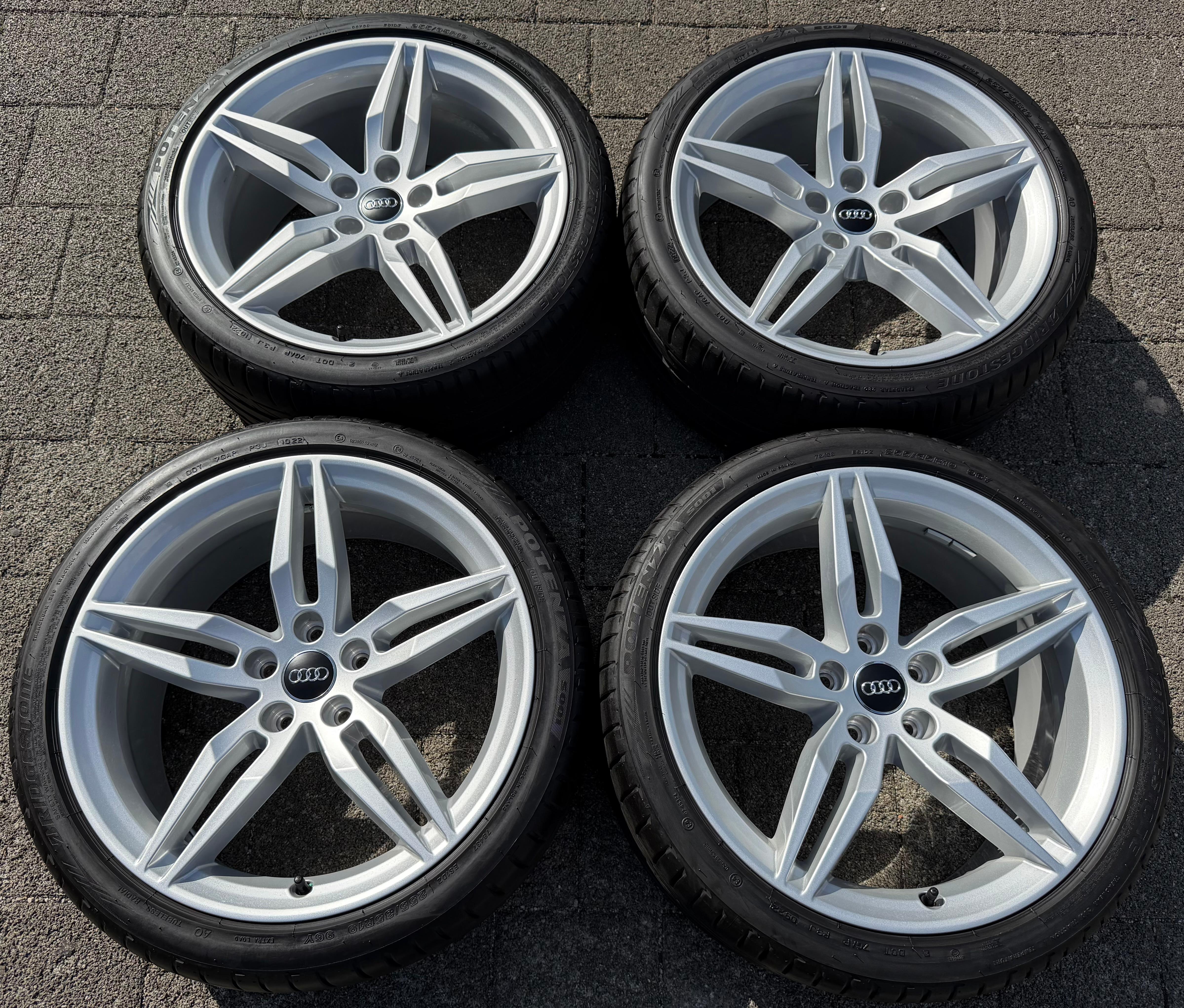 4 Original 19" Alu Sommerräder Audi A5 S5 8W F5 8W0601025AM 255/35R19 96Y Bridgestone