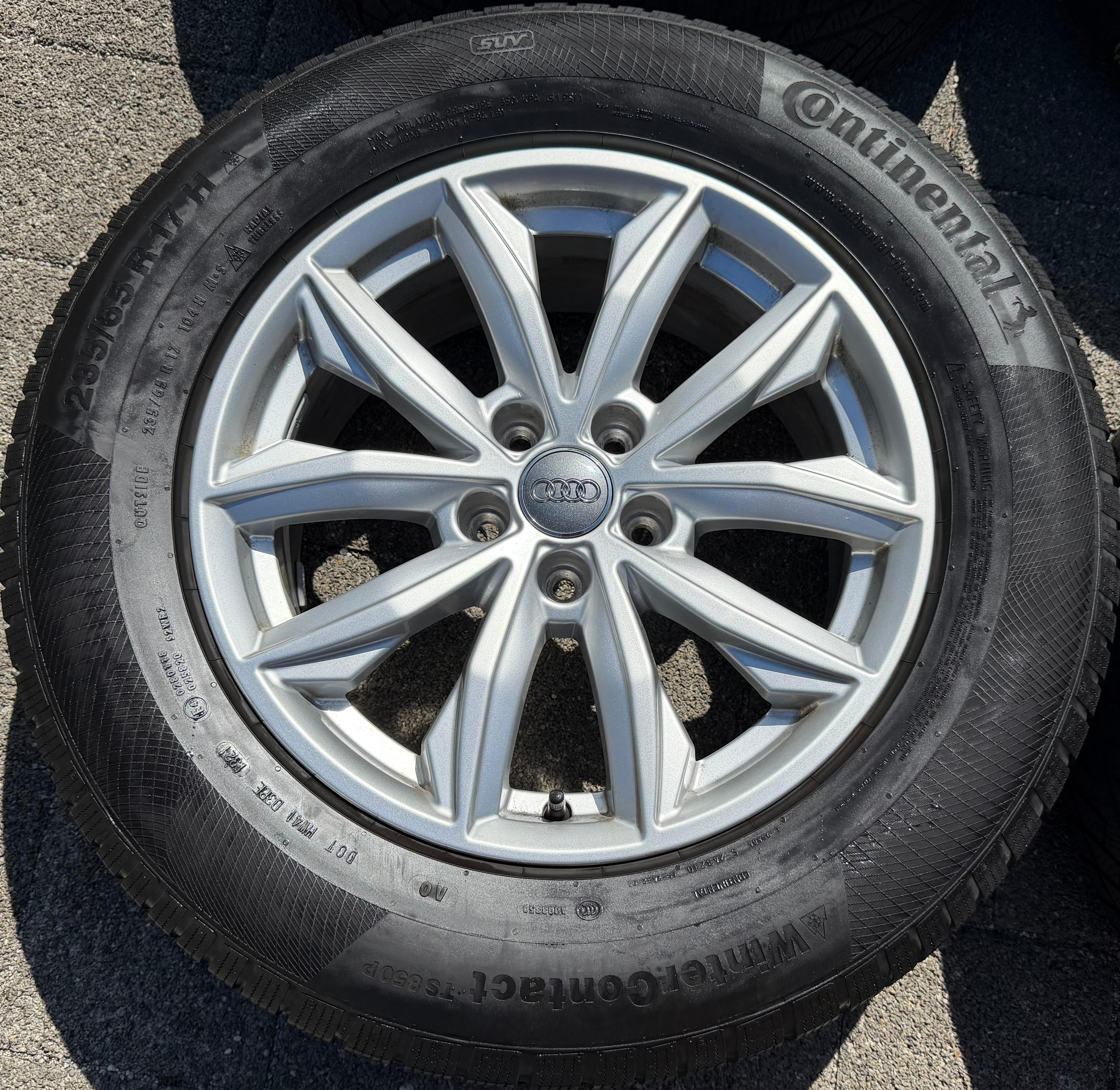 4 Original 17" Alu Winterräder Audi Q5 FY 80A601025J 7x17 ET34 235/65R17 104H Continental