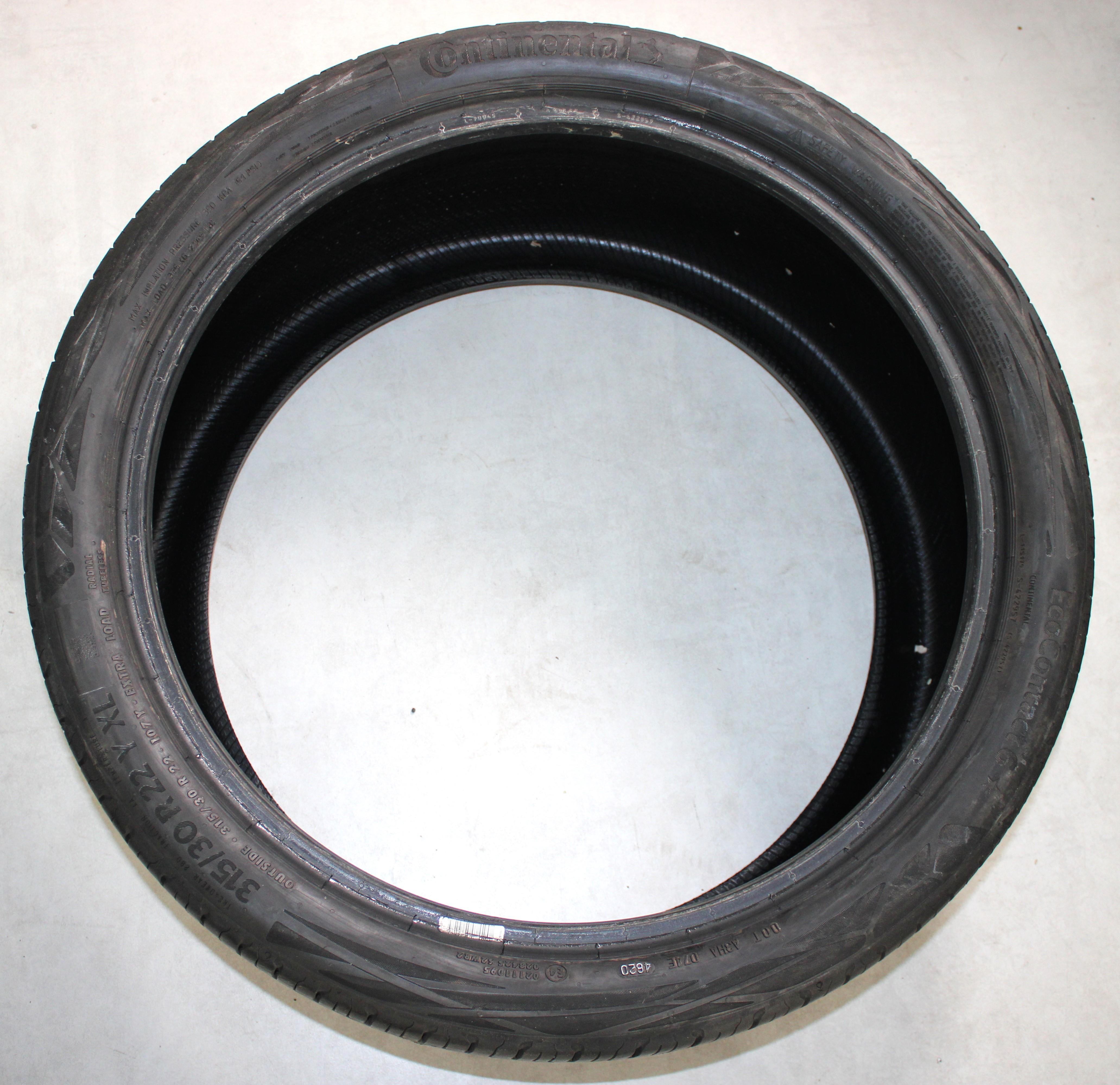 2 x 315/30R22 107Y Sommerreifen Continental  Eco Contact 6 4,5-5mm 2020 *