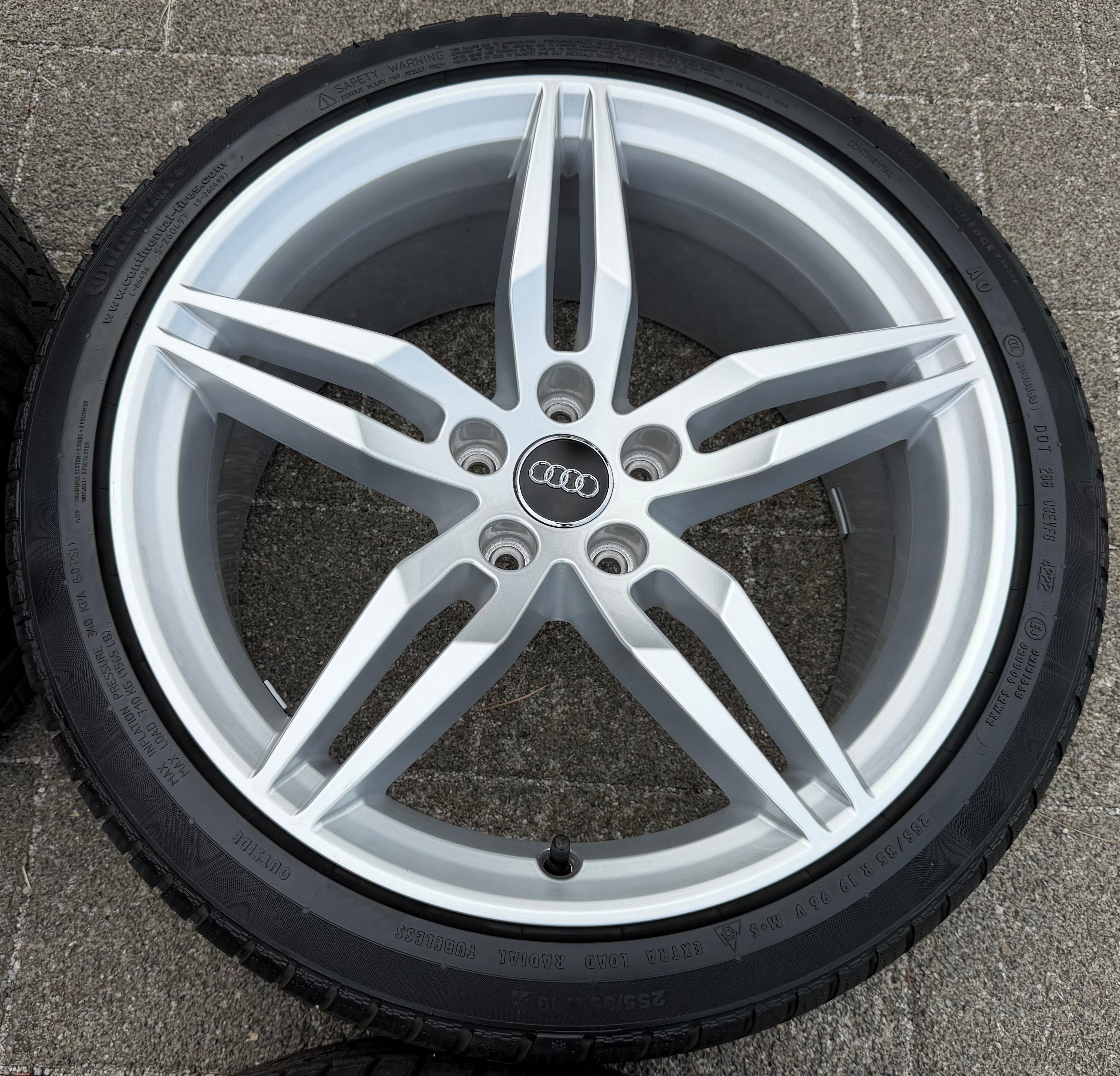 4 Original 19" Alu Winterräder Audi A5 S5 8W F5 8W0601025AM 255/35R19 96V Continental