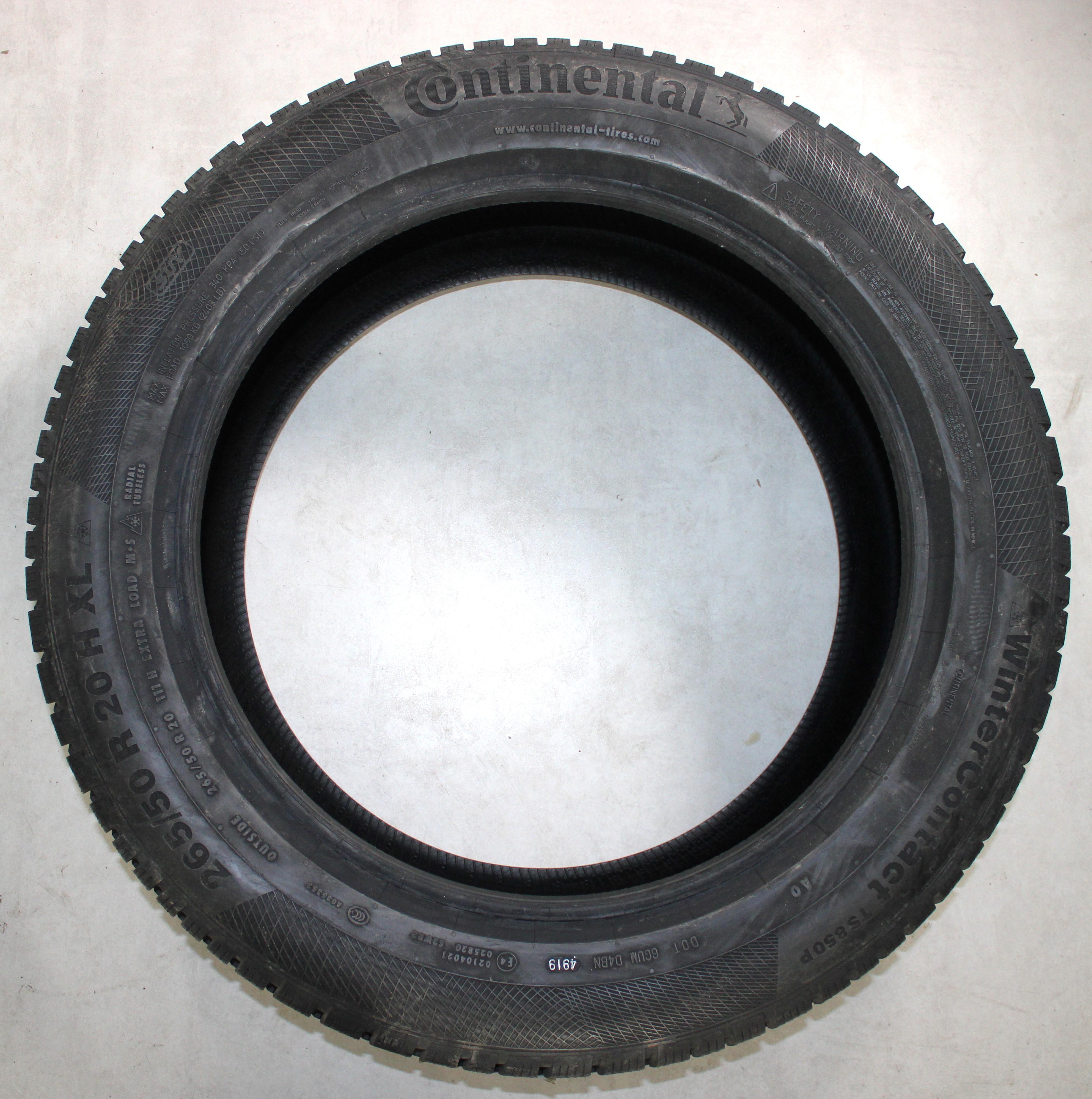 2 x 265/50R20 111H pneumatici invernali Continental Winter Contact TS850P battistrada completo 2019 AO NUOVO