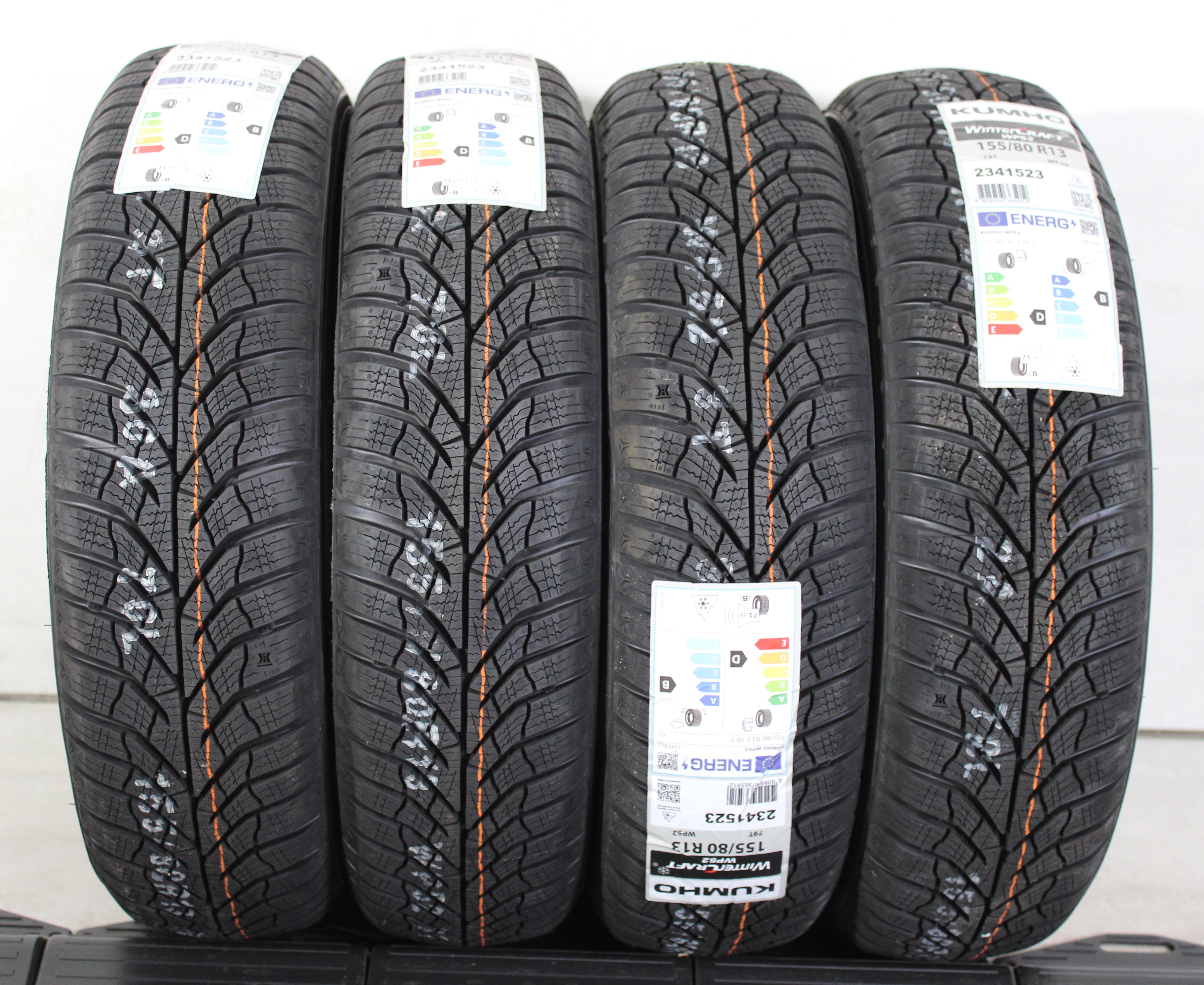 4 x 155/80R13 79T Winterreifen Kumho Wintercraft WP52 2024 NEU Freihaus