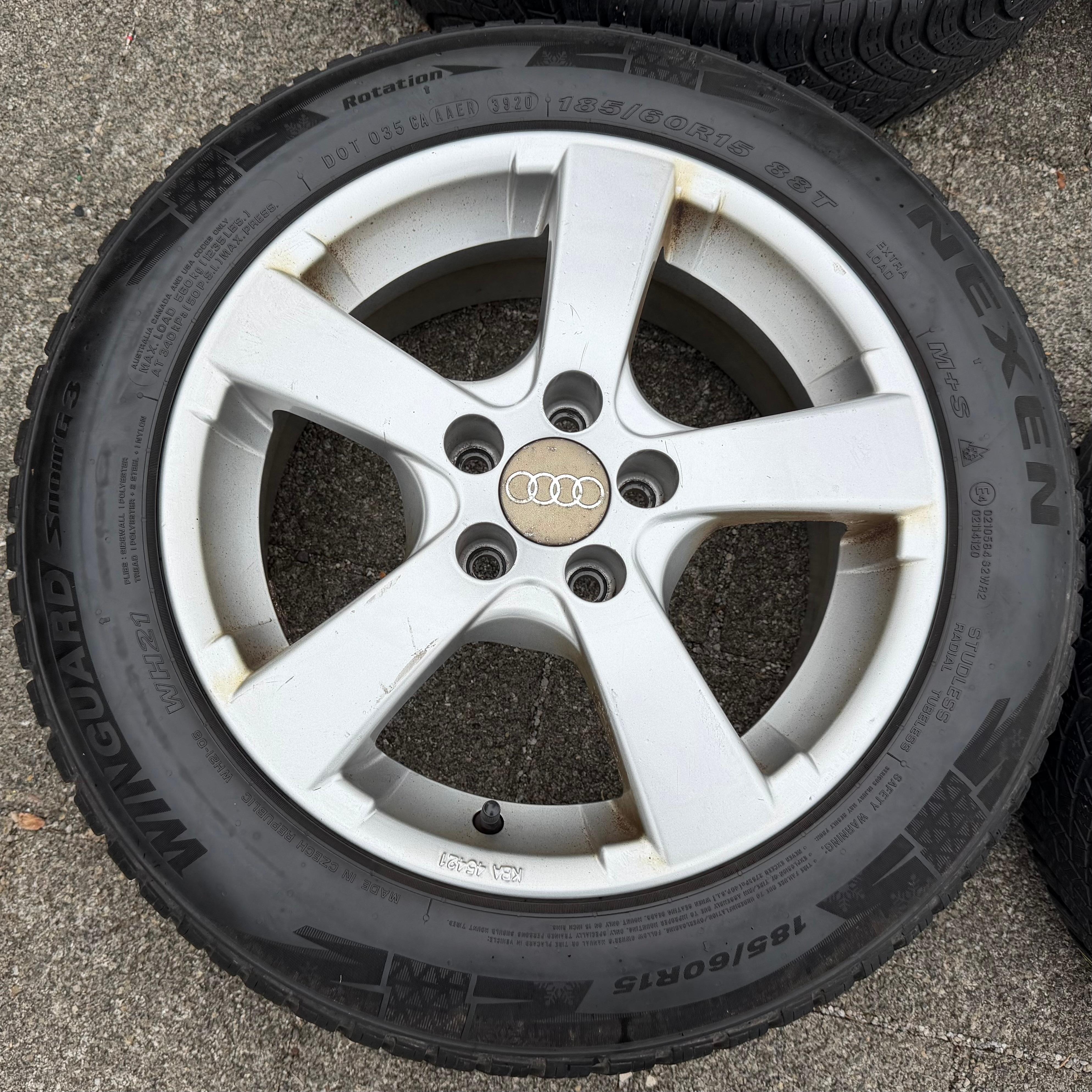 4 roues hiver en aluminium Audi A1 8X Seat Toledo Rapid Skoda Fabia VW Polo 6R 185/60R15