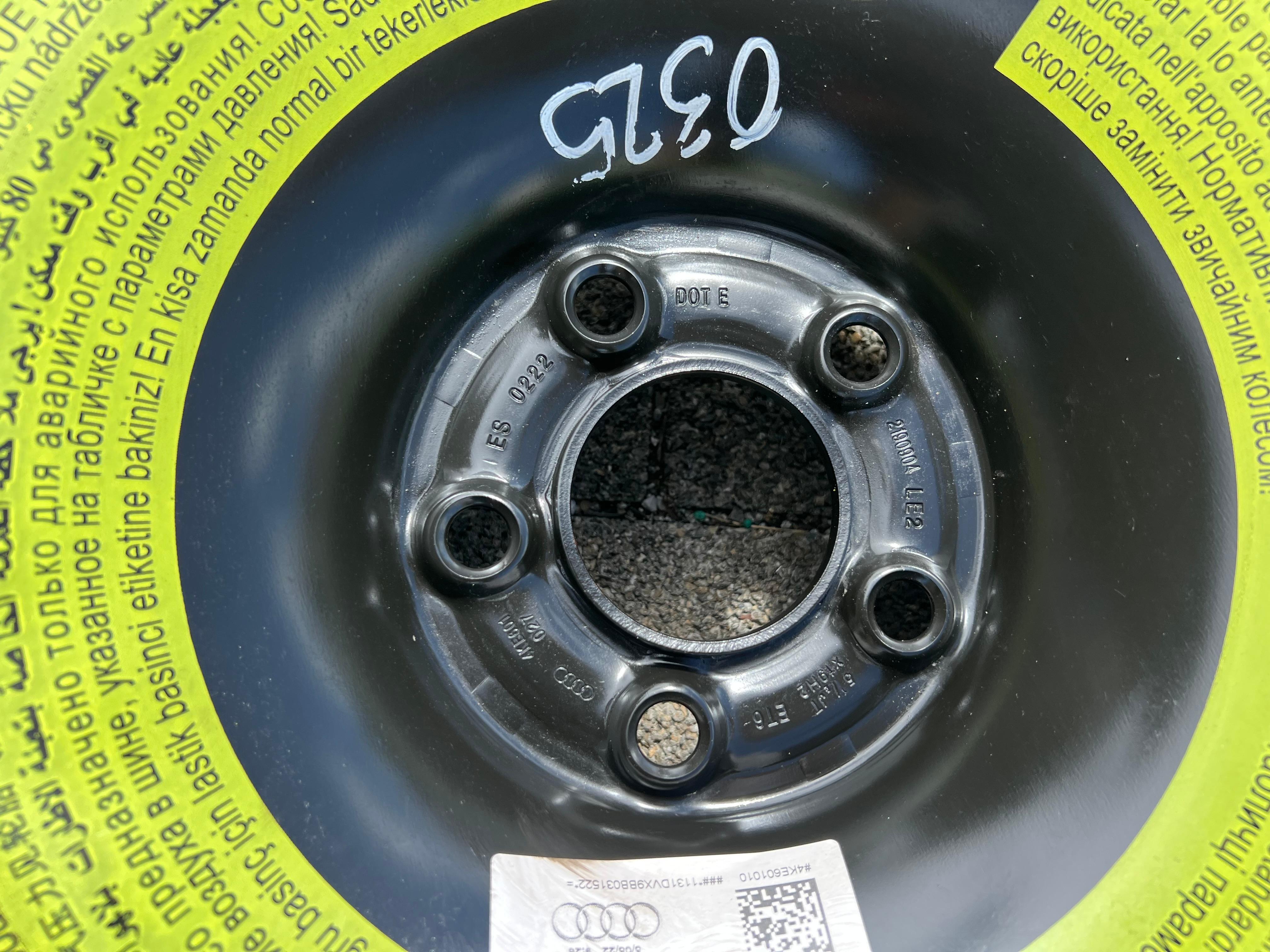 1 X RUEDA DE REPUESTO ORIGINAL NOTRAD AUDI Q8 4KE E-TRON 4KE601027 185/70R19 116P 2022