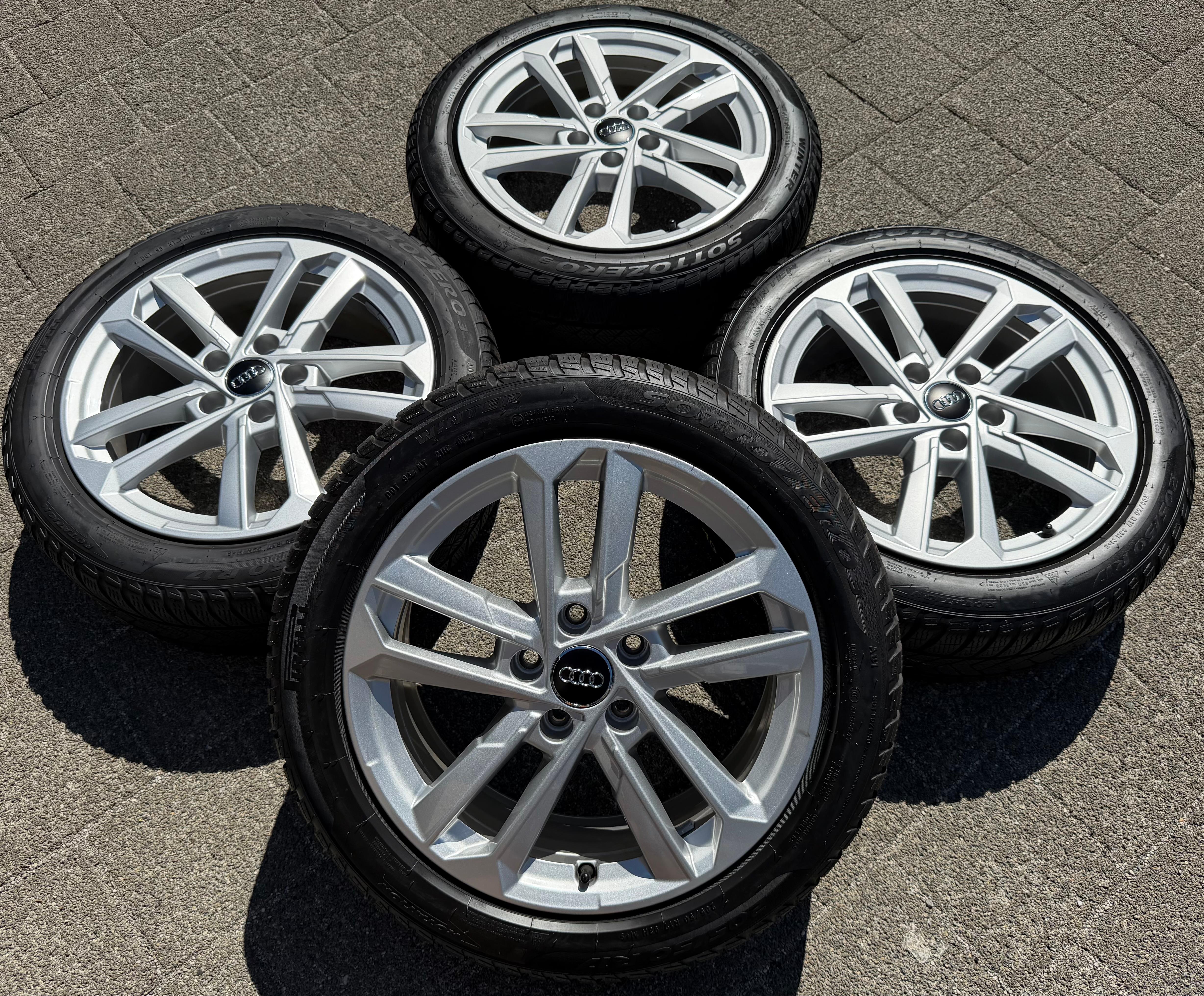 4 jantes d'hiver d'origine en alliage 17 pouces pour Audi A3 S3 8V 8Y0601025L 205/50R17 93H Pirelli