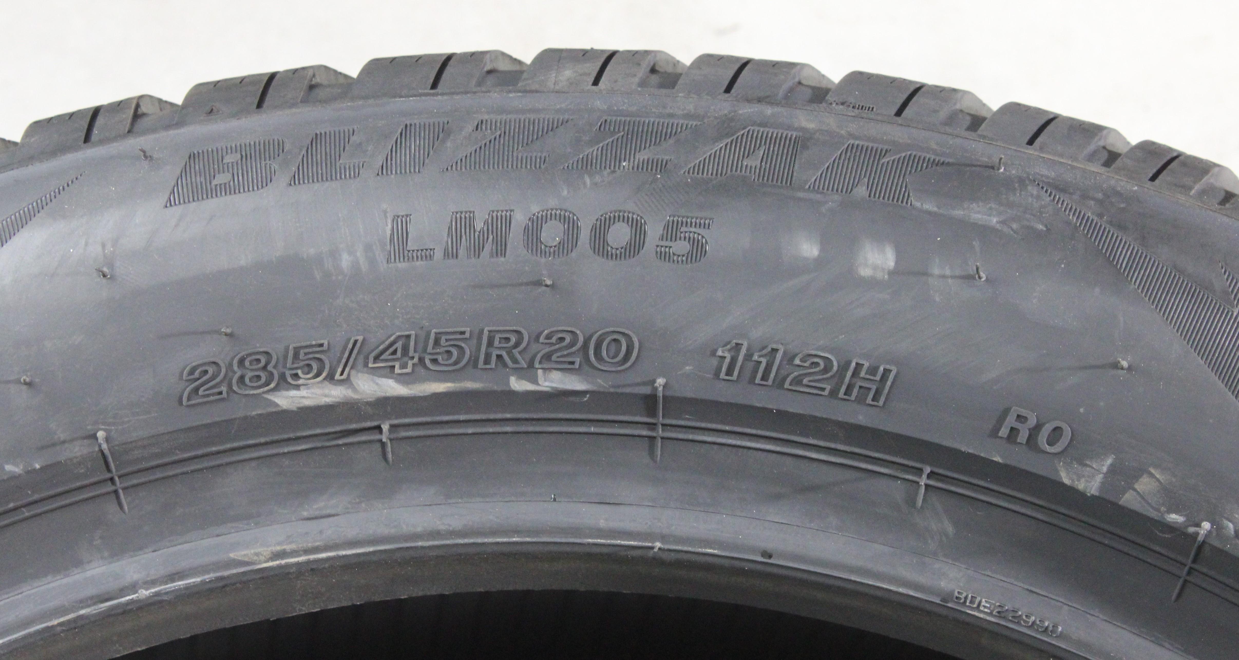 4 x 285/45R20 112H Winterreifen Bridgestone Blizzak LM005 RO NEU 2024