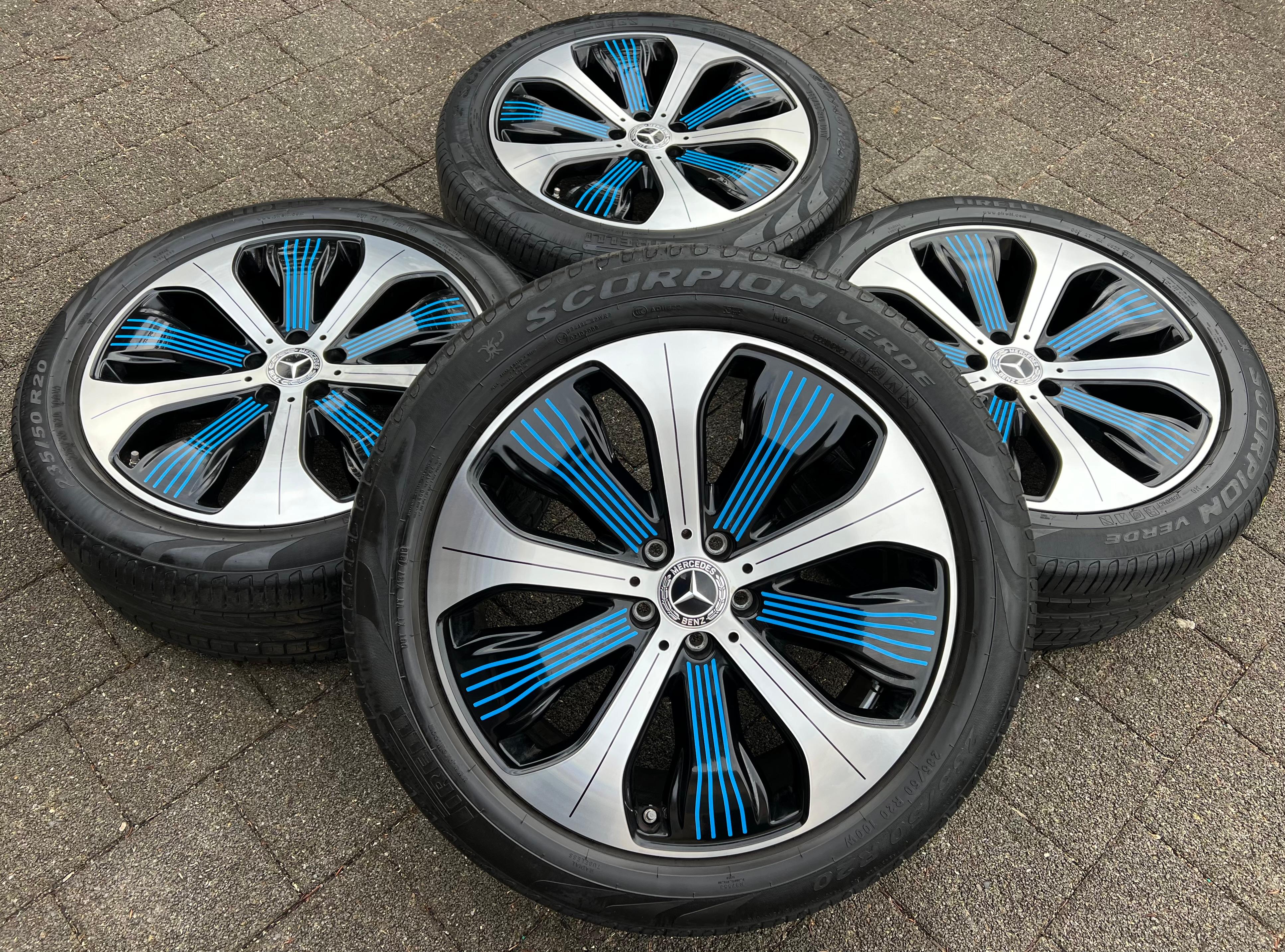 4 ORIGINELE 20" ALUMINIUM ZOMERWIELEN MERCEDES BENZ EQC N293 A2934010300 A2934010500 GRATIS LEVERING