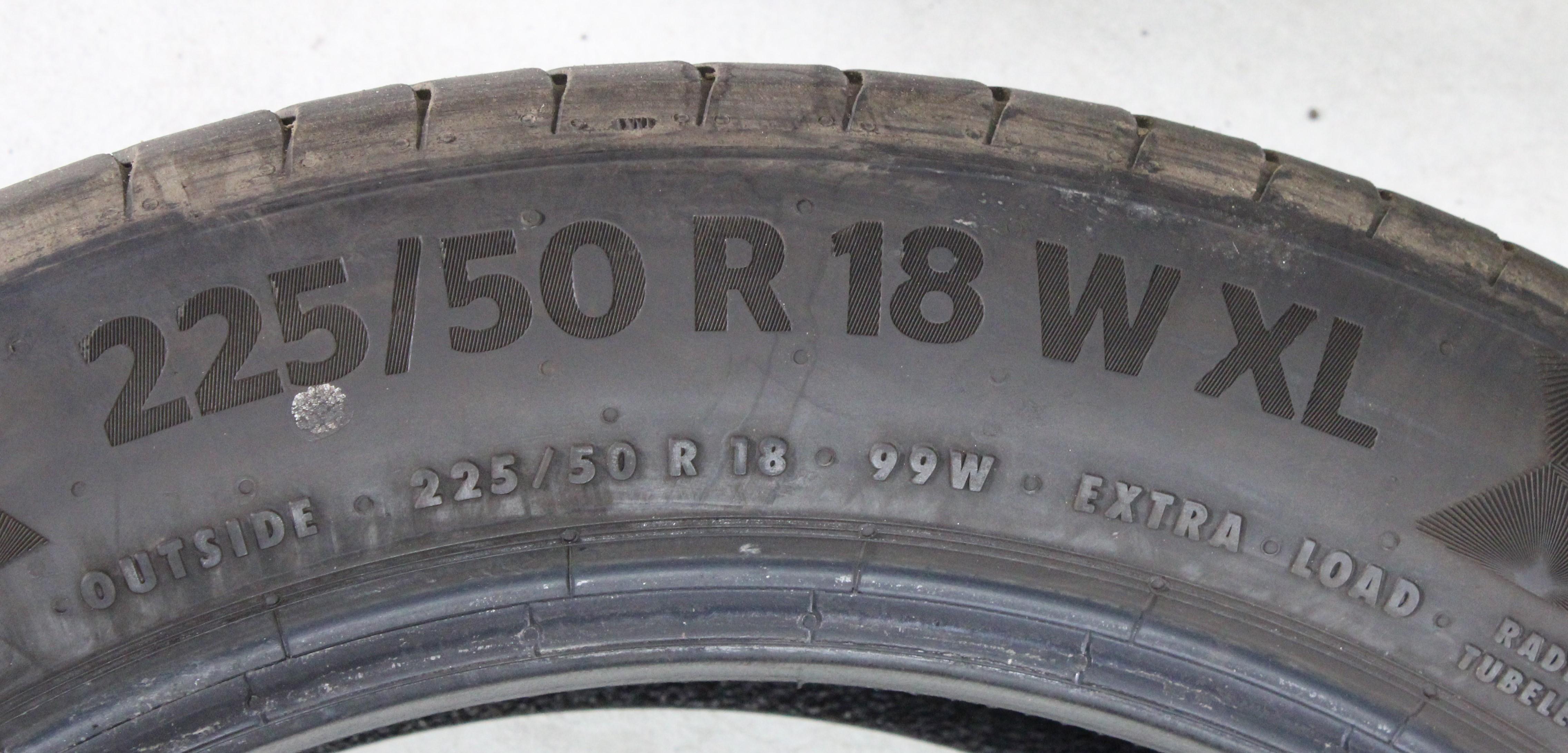 2 x 225/50R18 99W Sommerreifen Continental Premium Contact 6 * 5-5,5mm 2022 XL