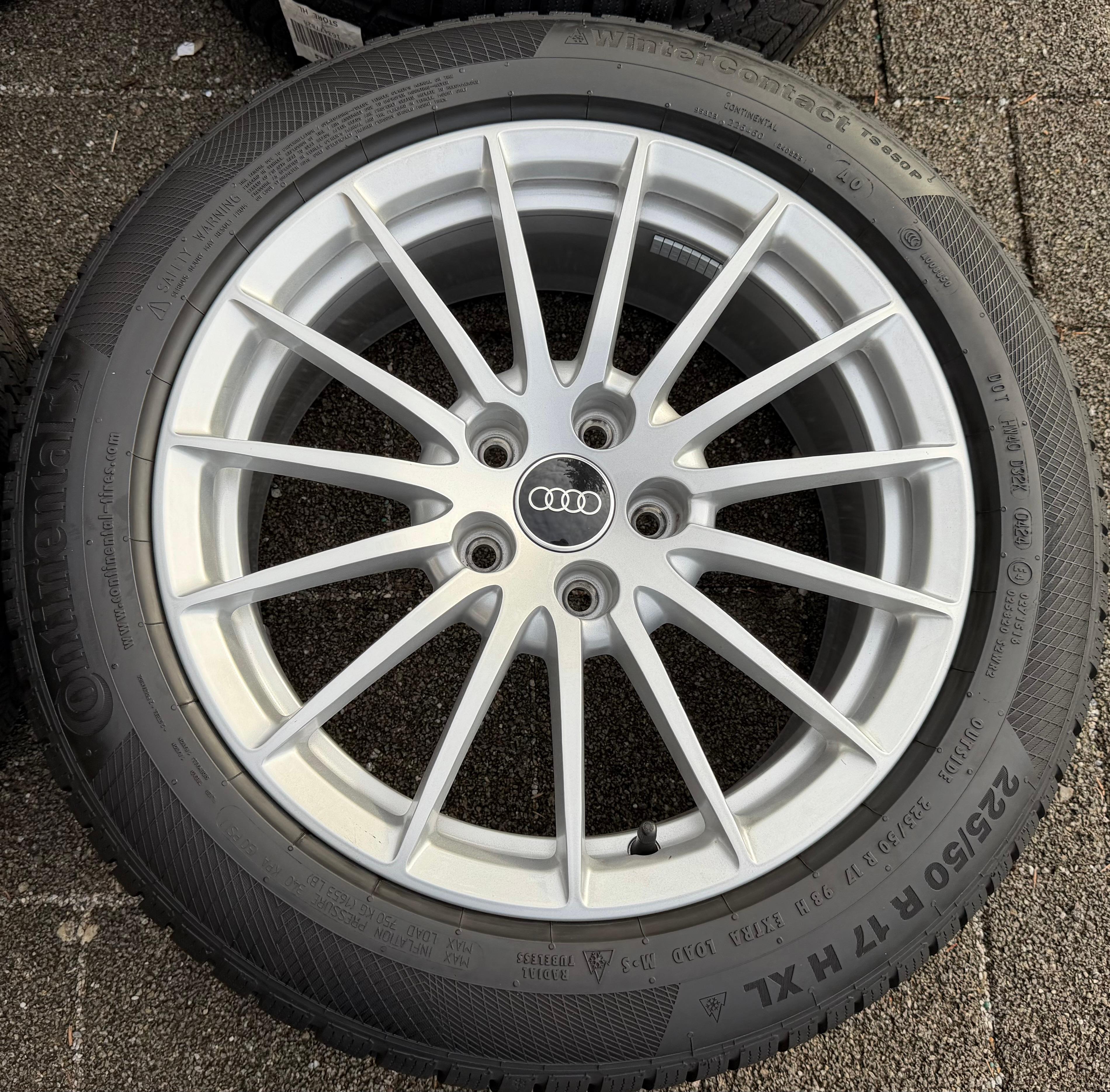 4 RUEDAS DE INVIERNO DE ALEACIÓN ORIGINALES DE 17" PARA AUDI A5 F5 8W 225/50R17 98H 8W0601025AE CONTINENTAL