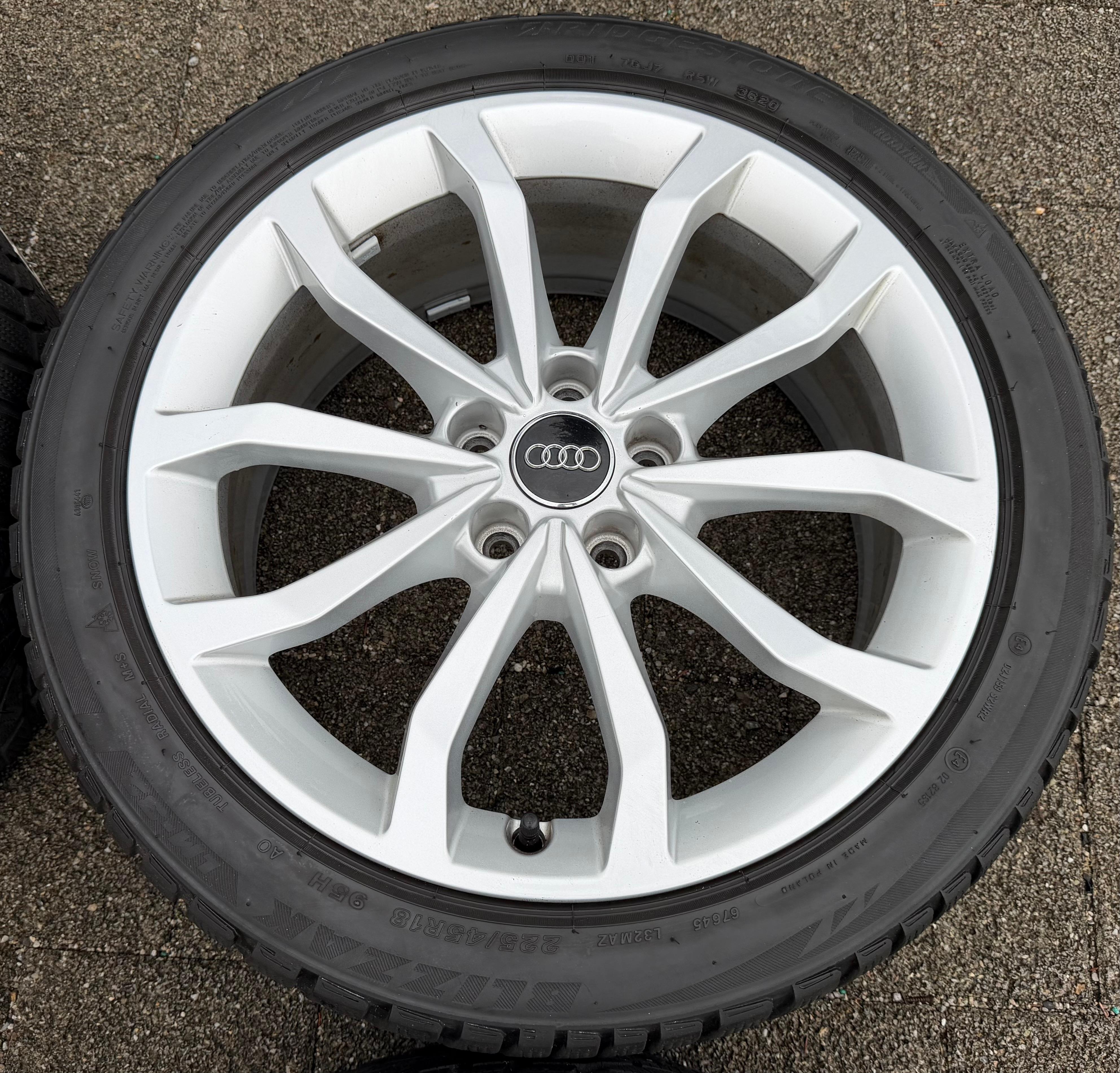 4 ruedas de invierno de aluminio originales de 18" para Audi A4 S4 8W 8W0601025ED 225/45R18 95H Bridgestone