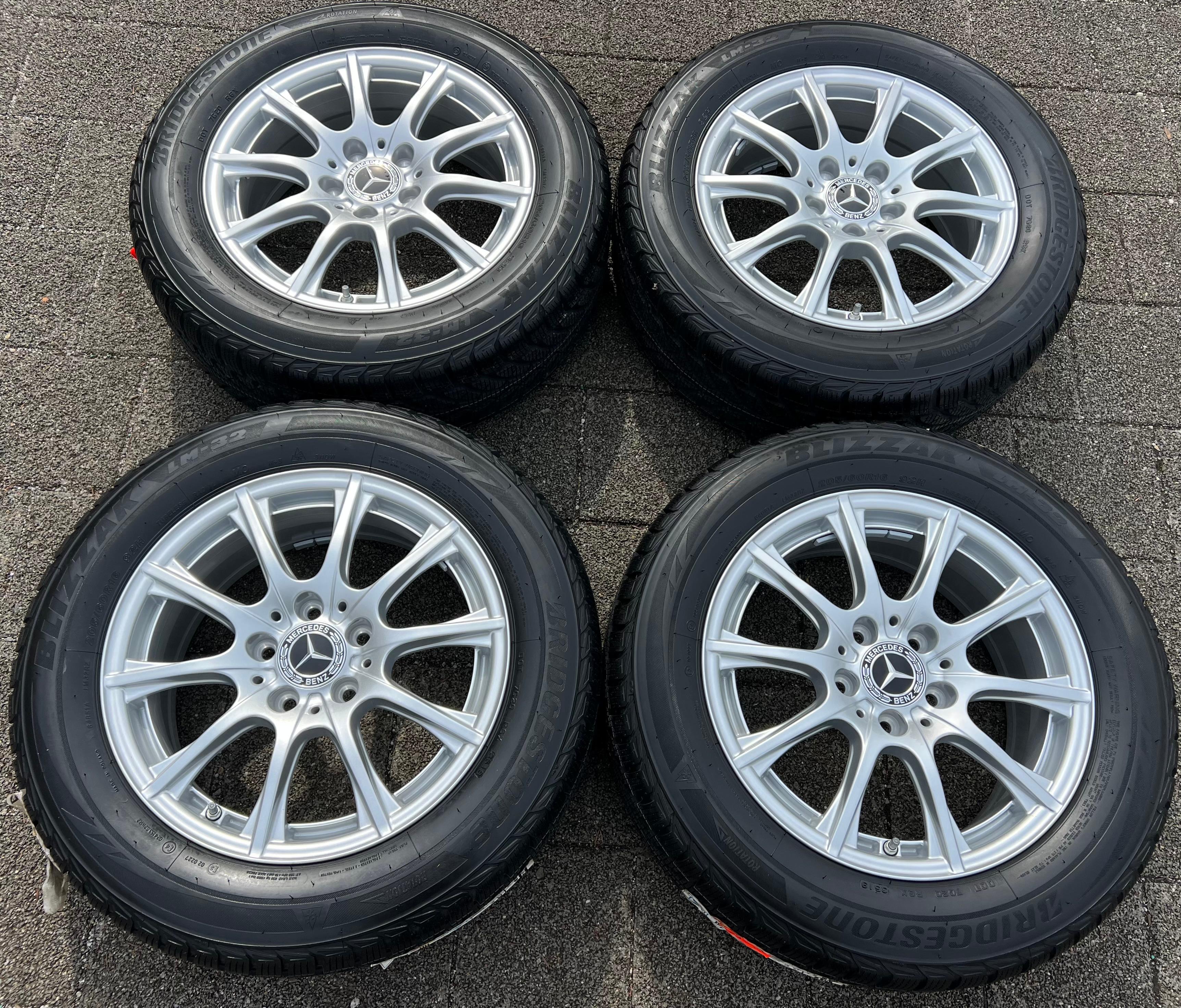 4 RUEDAS DE ALEACIÓN ORIGINALES DE INVIERNO PARA MERCEDES CLASE C W205 205 A2054012400 CON RDKS, ENVÍO GRATUITO