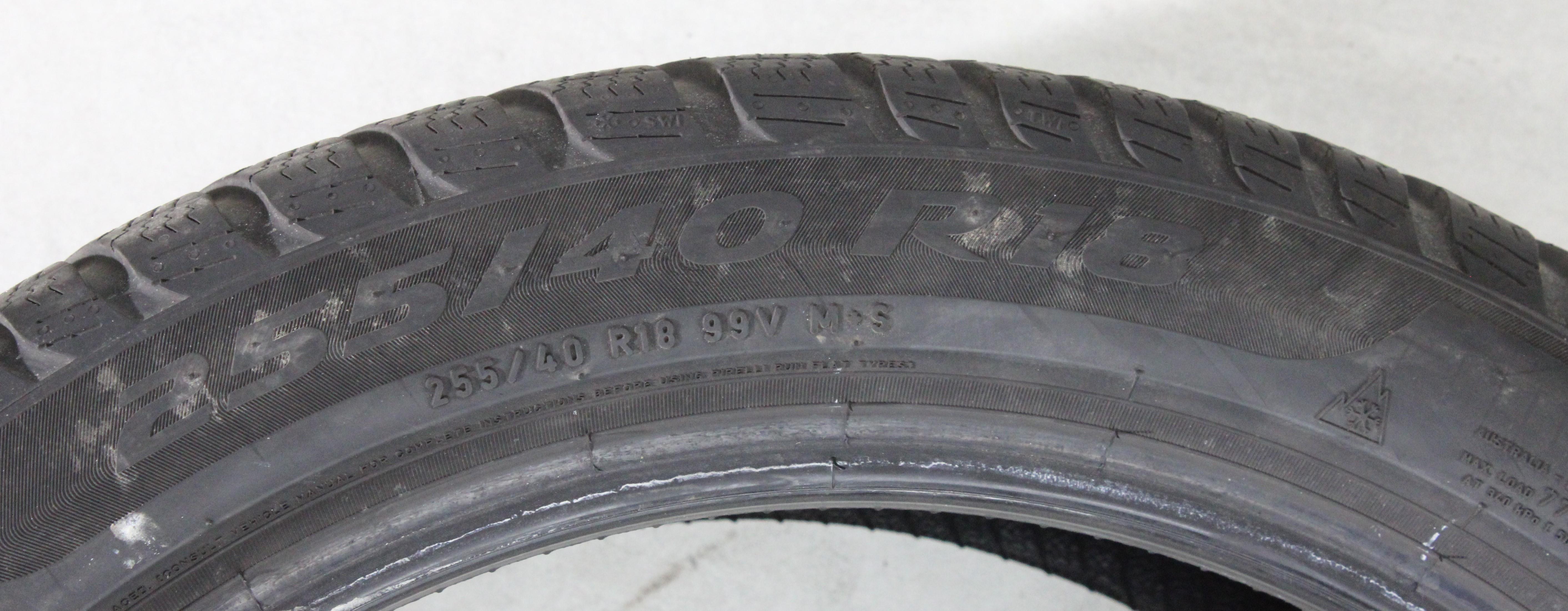 2 x 255/40R18 99V Winterreifen Pirelli Sottozero 3 * Runflat 4,5-5mm 2018/2021