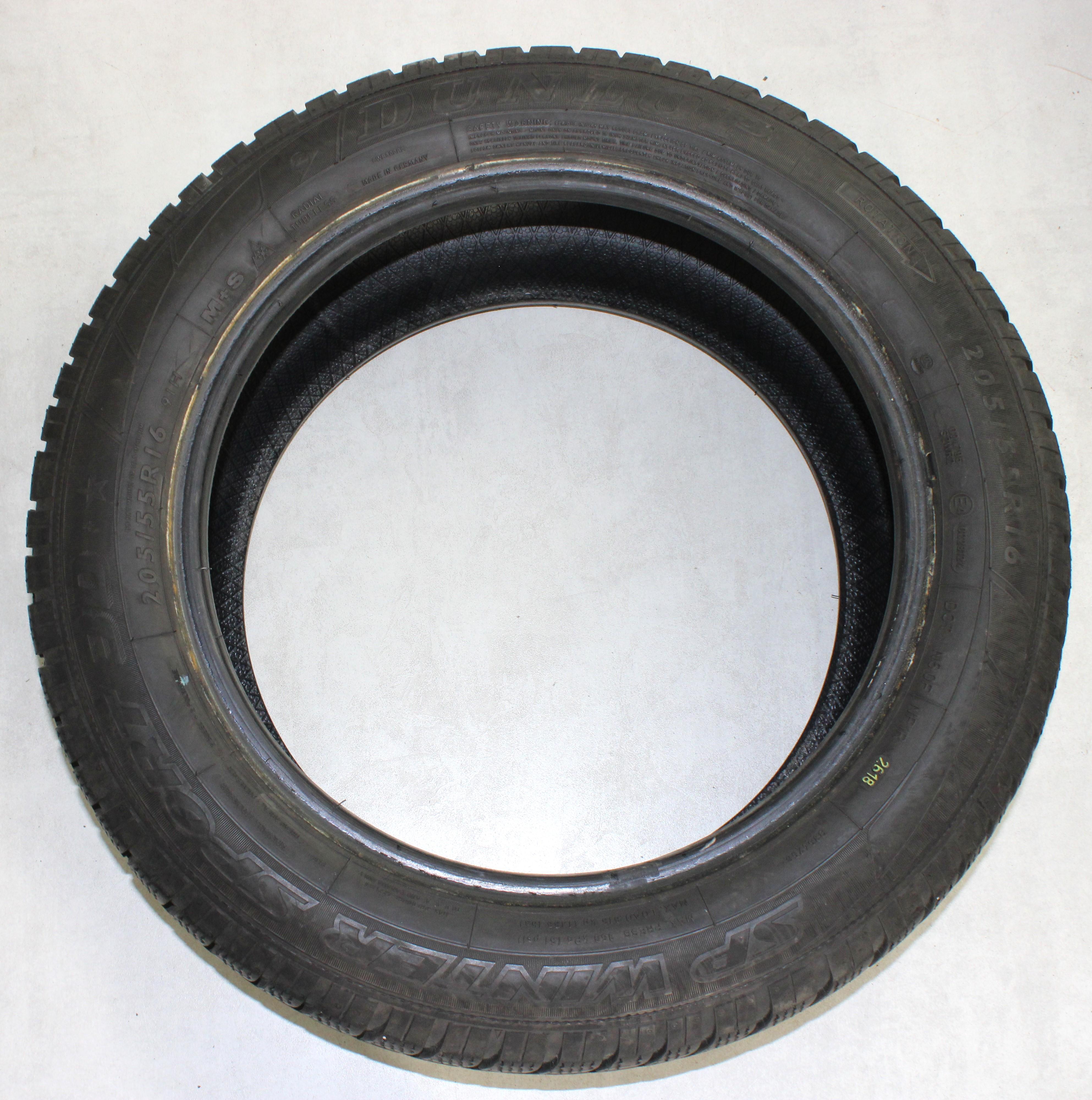 4 x 205/55R16 91H Winterreifen Dunlop SP Winter Sport 3D* 5,5-6mm 2018