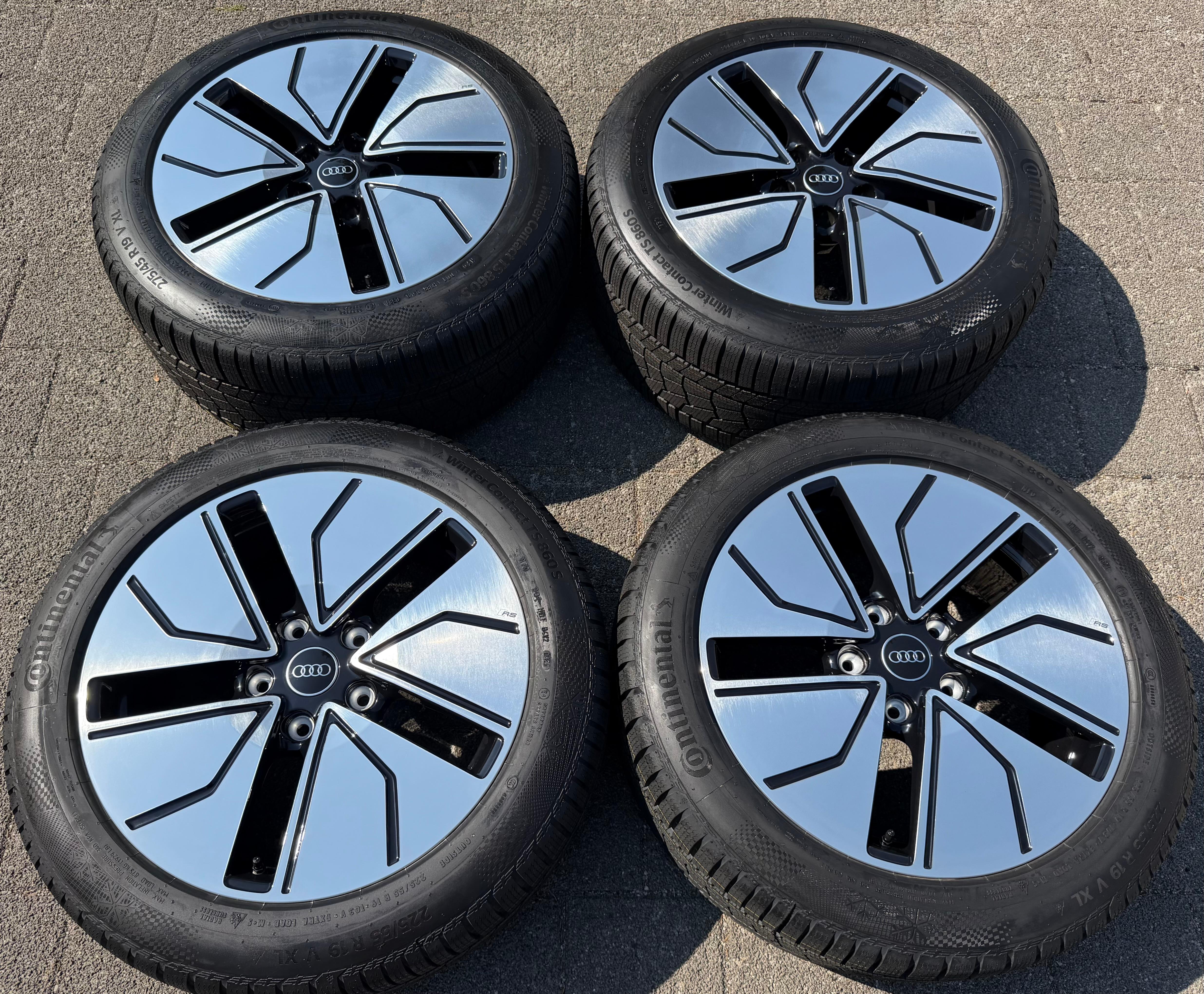 4 cerchi invernali originali in lega da 19" per Audi E-Tron GT 4J3601025P 4J3601025N con sistema di monitoraggio della pressione dei pneumatici (RDKS)