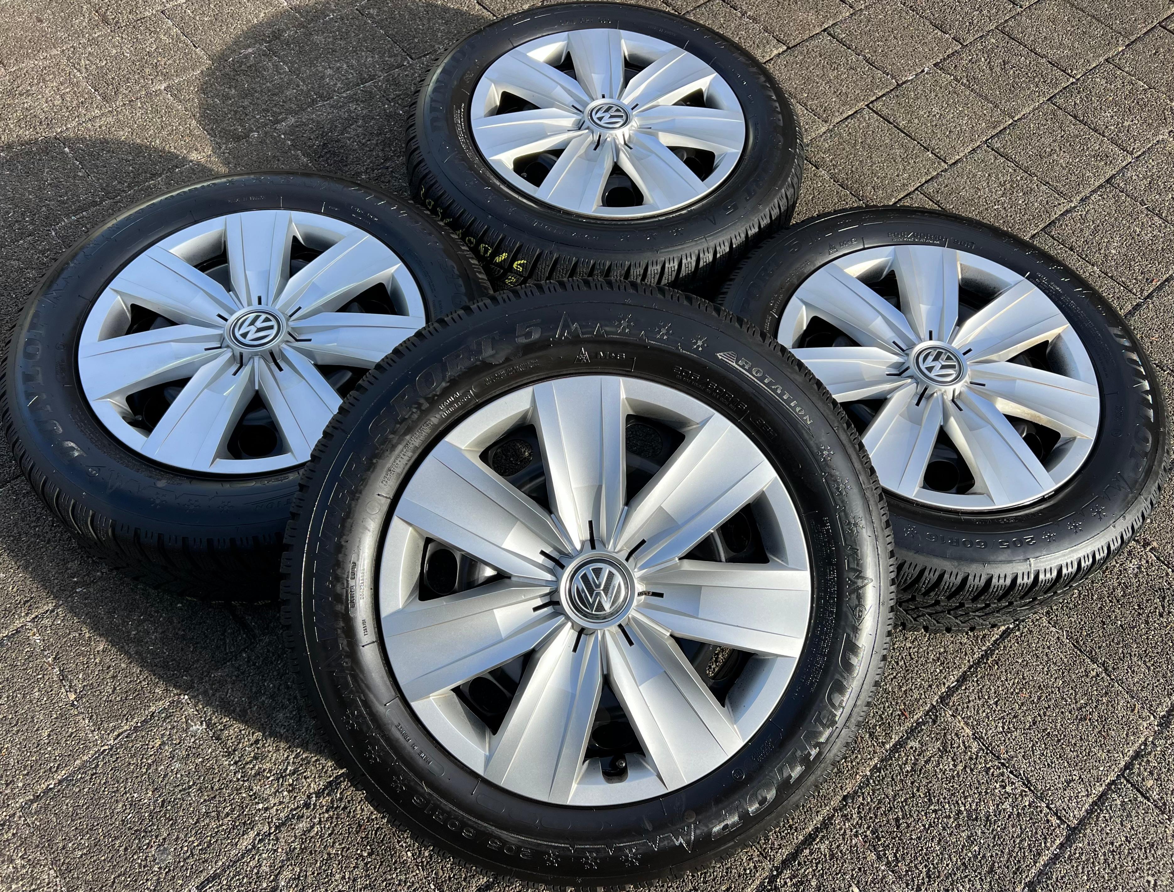 4 ROUES D'HIVER AUDI Q2 GA VW T-ROC A11 205/60R16 96H DUNLOP 2019 TOP 5Q0601027AM FRANCO DE PORT