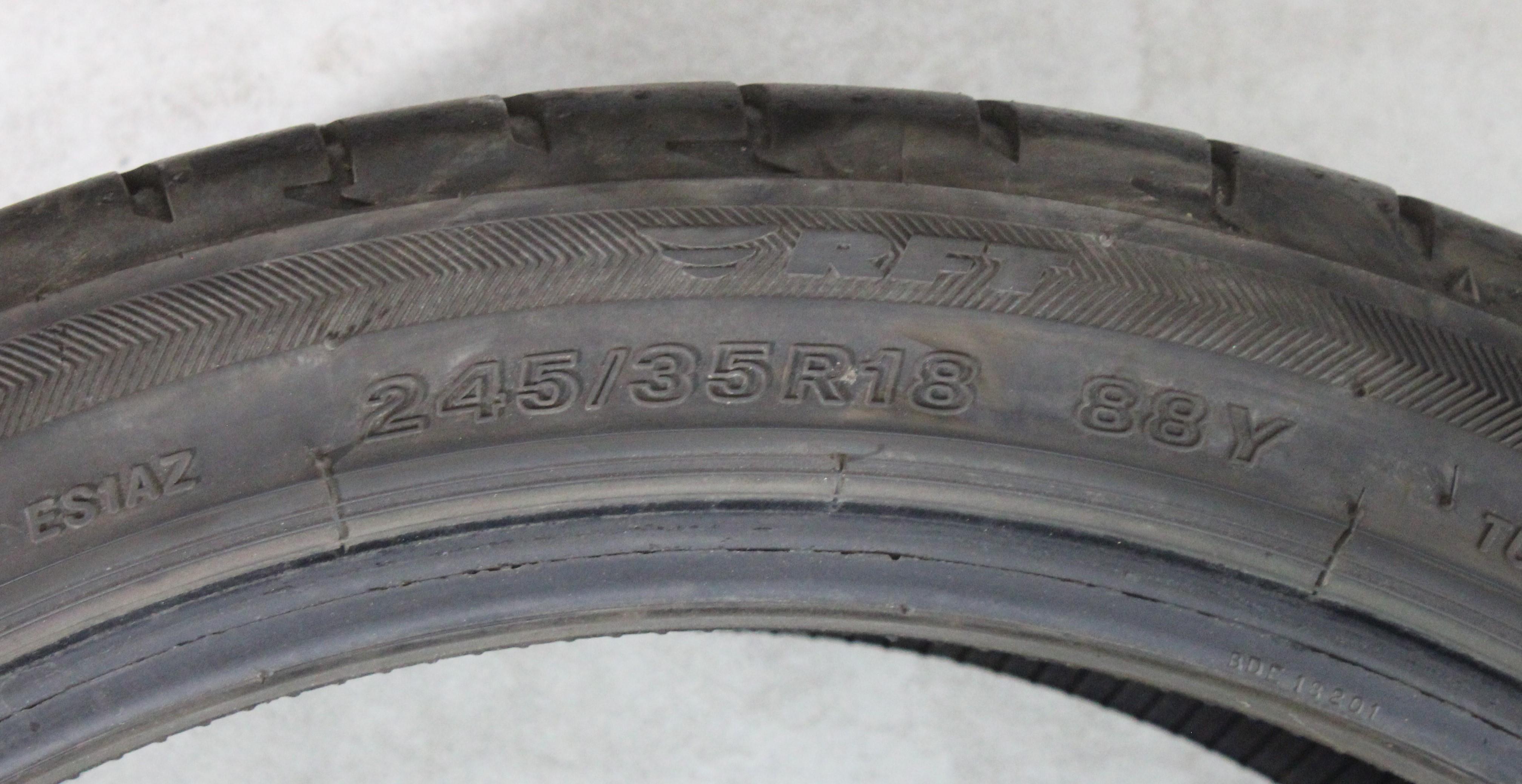 2 pneus été Bridgestone Potenza S001 245/35R18 88Y * Runflat, profondeur de sculpture 5-5,5 mm, 2018
