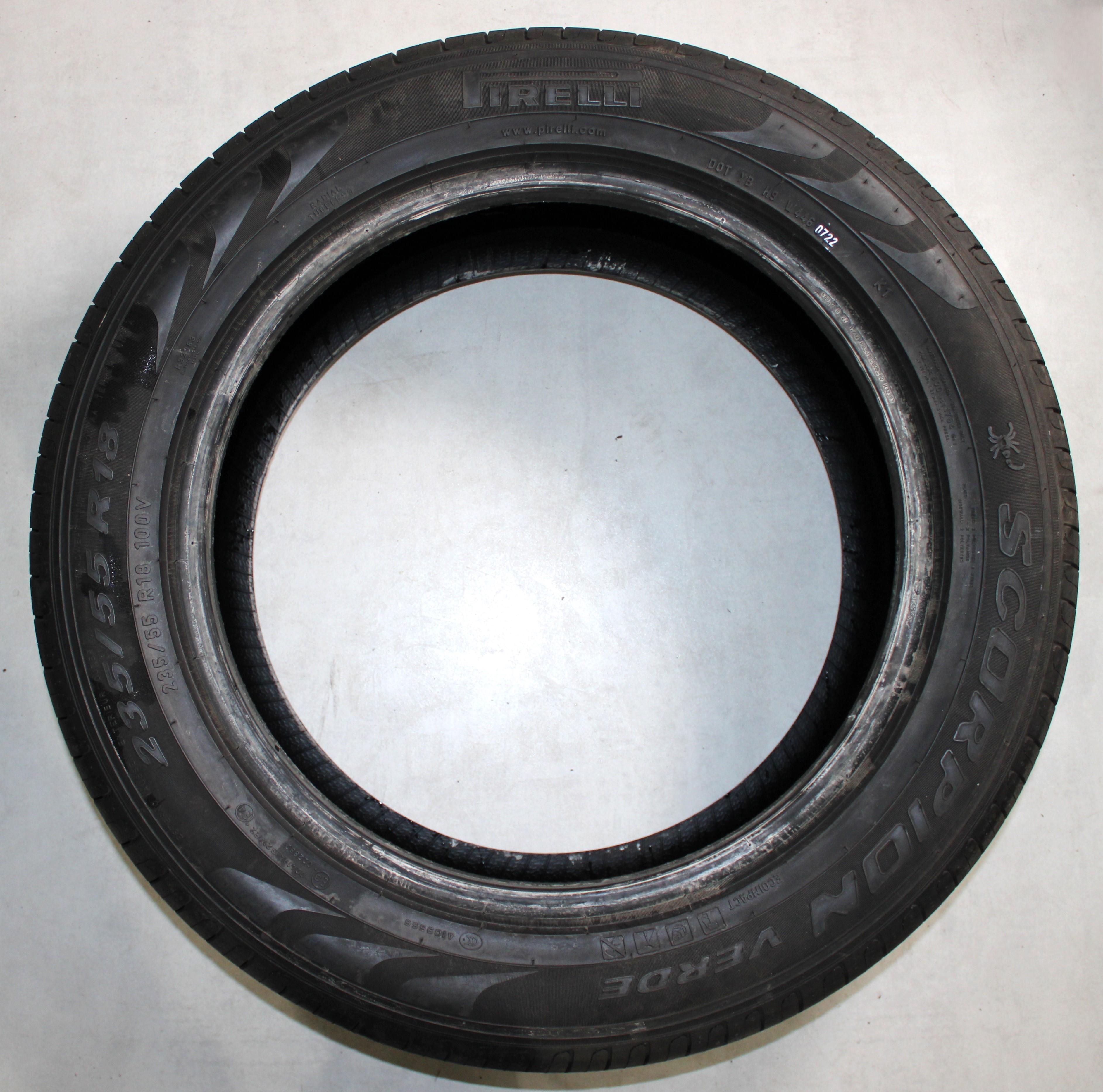 4 x 235/55R18 100V zomerbanden Pirelli Scorpion Verde 3x6-6,5mm/1x8mm 3x2019/1x2022 Afdichting