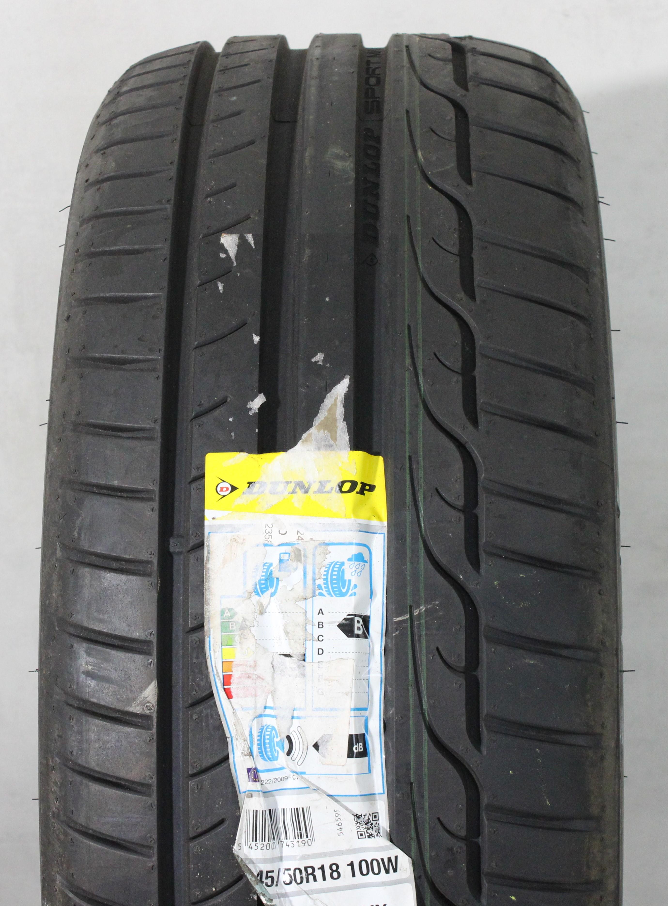 1 pneu d'été Dunlop Sport Maxx RT MO 245/50R18 100W, NEUF, 2018