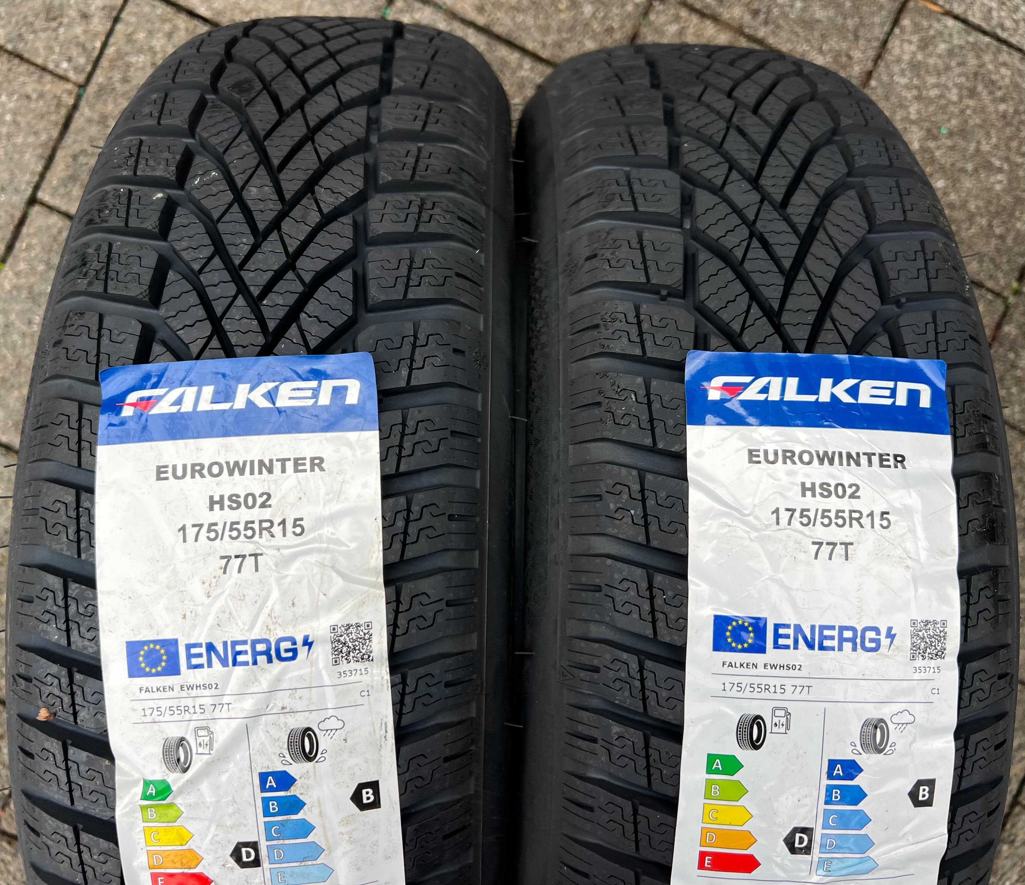 2 x 175/55R15 77T Winterreifen Falken Eurowinter HS02 NEU 2022